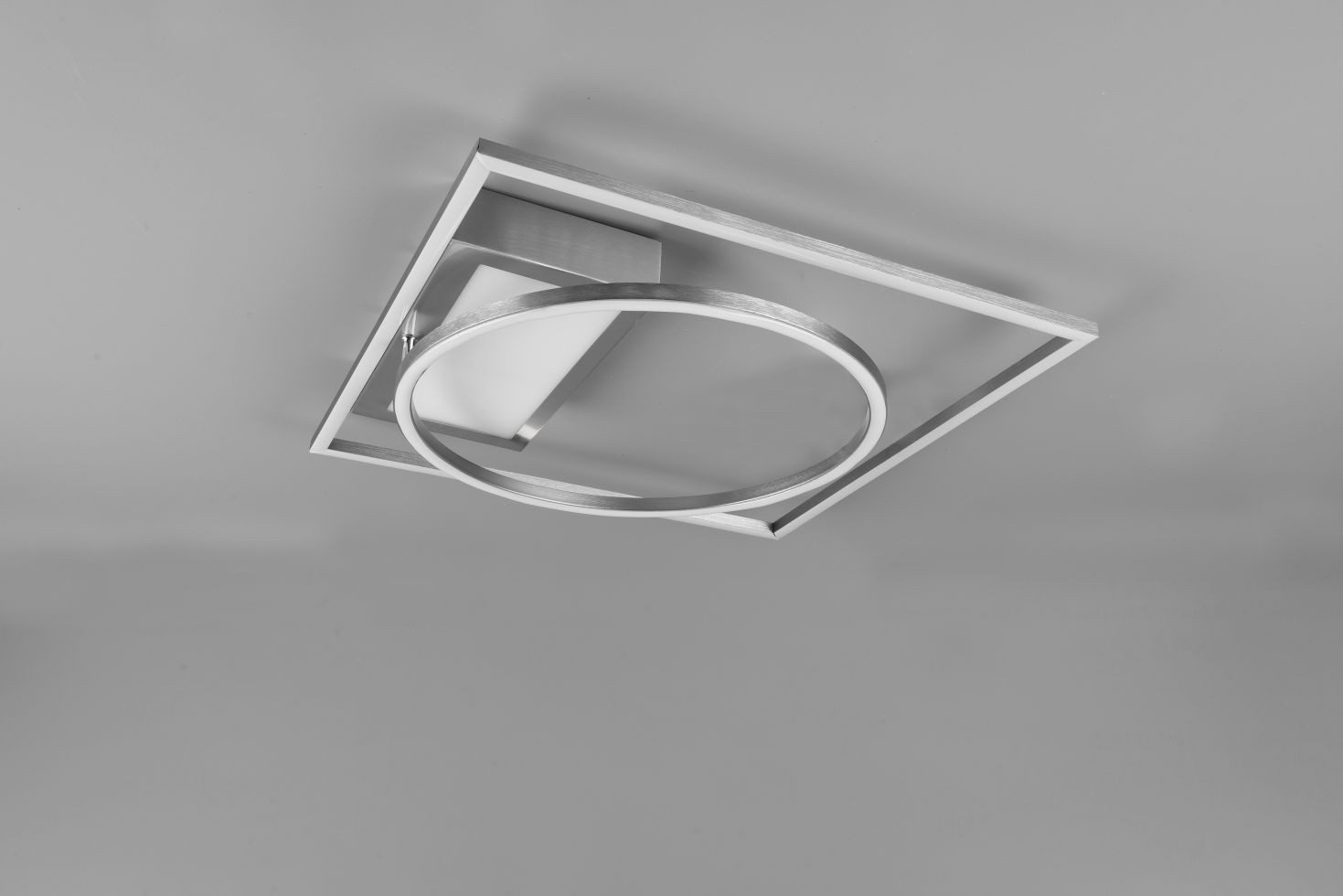 TRIO Leuchten Deckenleuchte Trio LED Deckenleuchte Downey nickel matt, Inkl. Leuchtmittel, Dimmbar ohne Bewegungsmelder