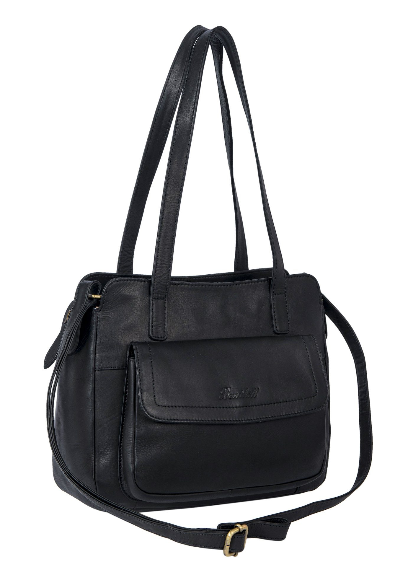 Handtasche Damen Echt Leder Henkeltasche Umhängegurt Vintage Tasche Umhängetasche