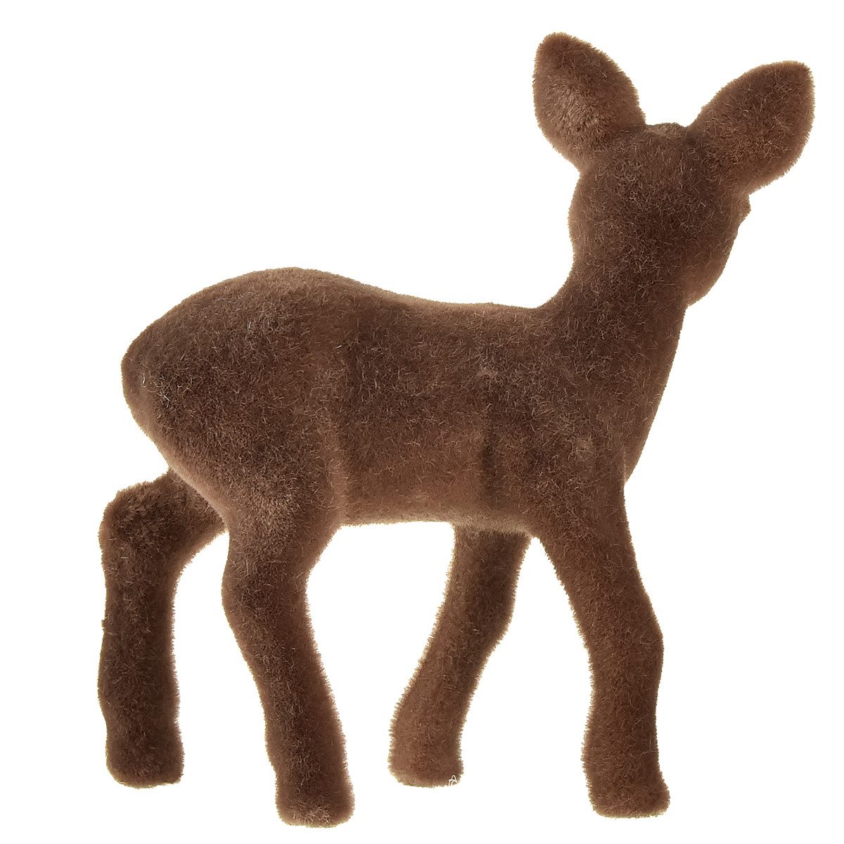 Florists Products Weihnachtsmann Dekofigur Rehkitz Braun Beflockt 10,5cm 6er-Set Weihnachten, 6 Stück