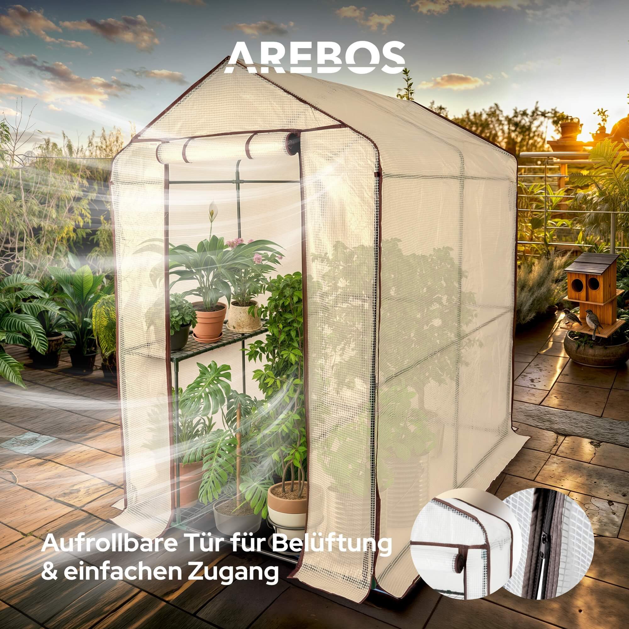 Arebos Foliengewächshaus Premium Gewäc...