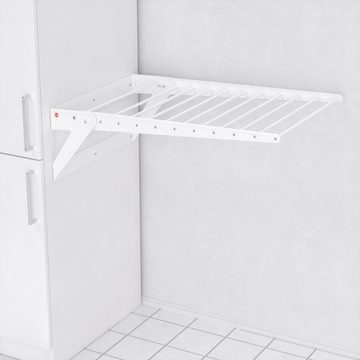 Hailo Wandwäschetrockner OS Anbau-Wäschetrockner, weiß klappbar stabil einfache Wandmontage Laundry Area
