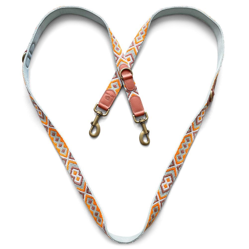 Hundeleine Premium Hundeleine - 3-fach verstellbar - 2m - Mint/Orange