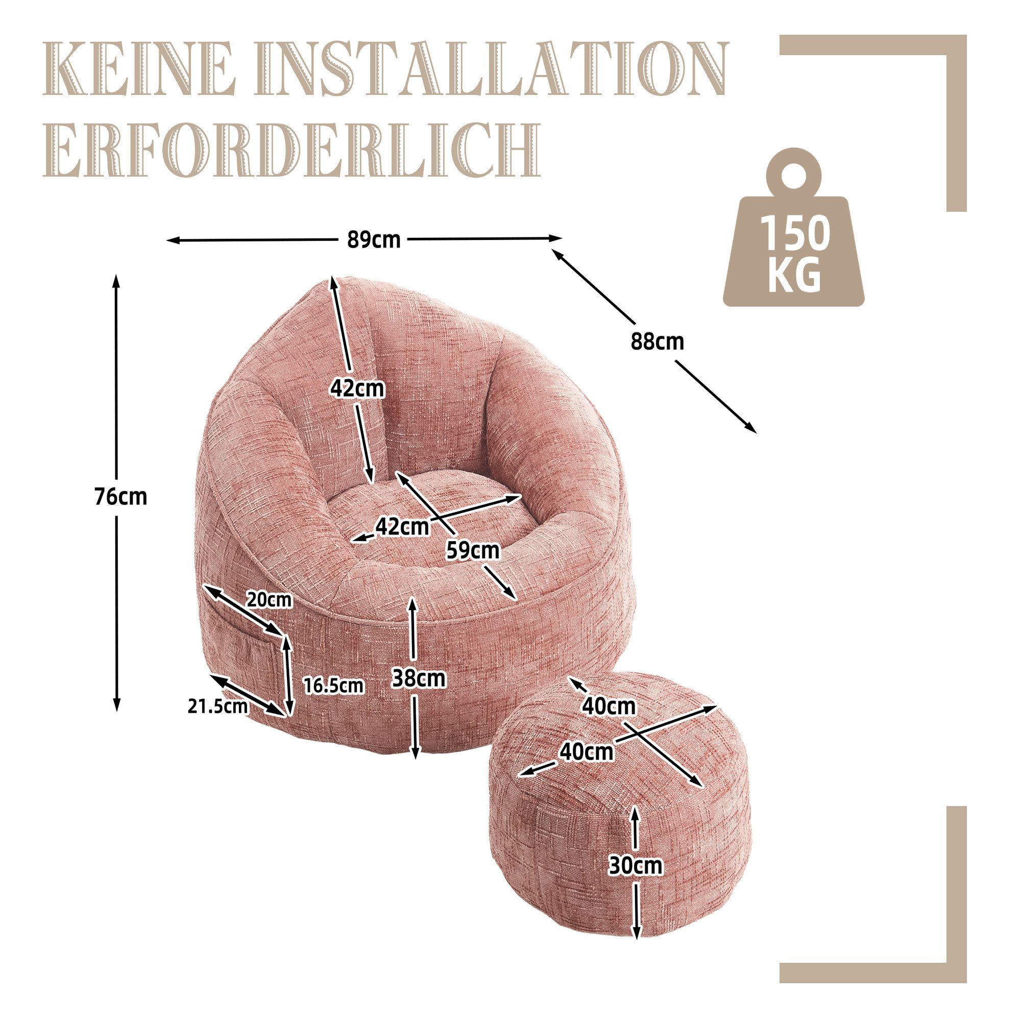 Celya Sitzsack Sofa Stuhl Hochdruck Schaumstoff günstig online kaufen