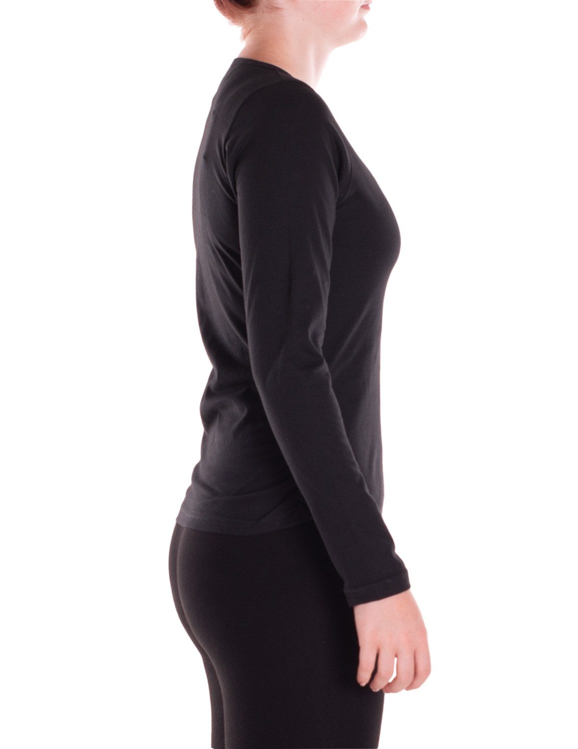Vishes Langarmshirt Damen Gerafft V-Ausschnitt Baumwoll-Jersey Alternative Mode, Boho, Hippie, Ethno, Festival