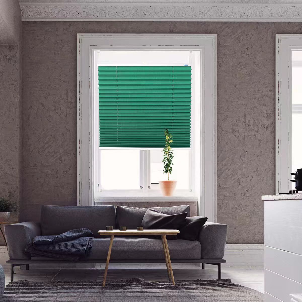 K-HOME Plissee Klemmfix Pisa, Lichtschutz, ohne Bohren, verspannt, Klemmfix günstig online kaufen