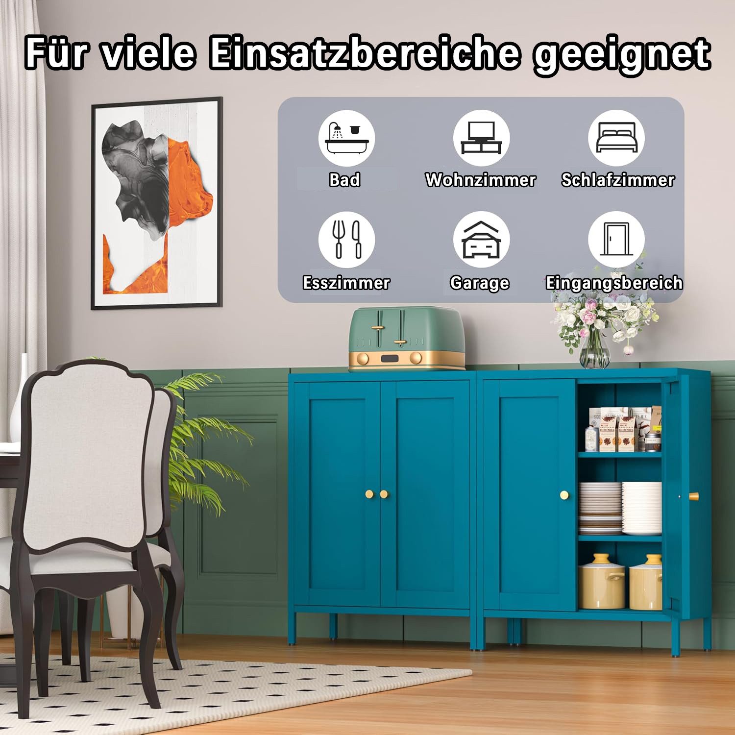 MetaCate lnov Mehrzweckschrank Freistehender Metall-Schrank mit günstig online kaufen