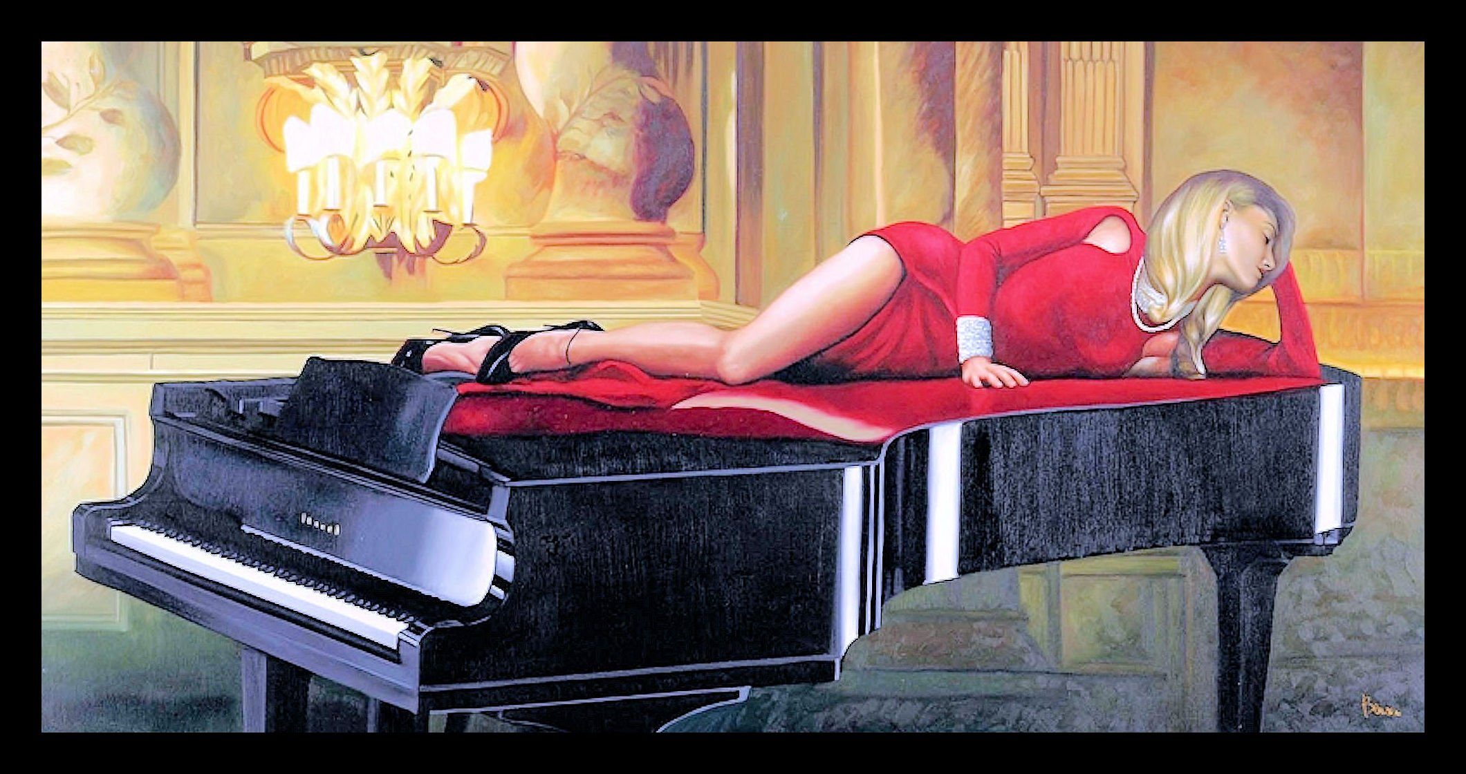 my home Bild mit Rahmen »PIERRE BENSON / Piano Lady«, (1 Stück)-Otto