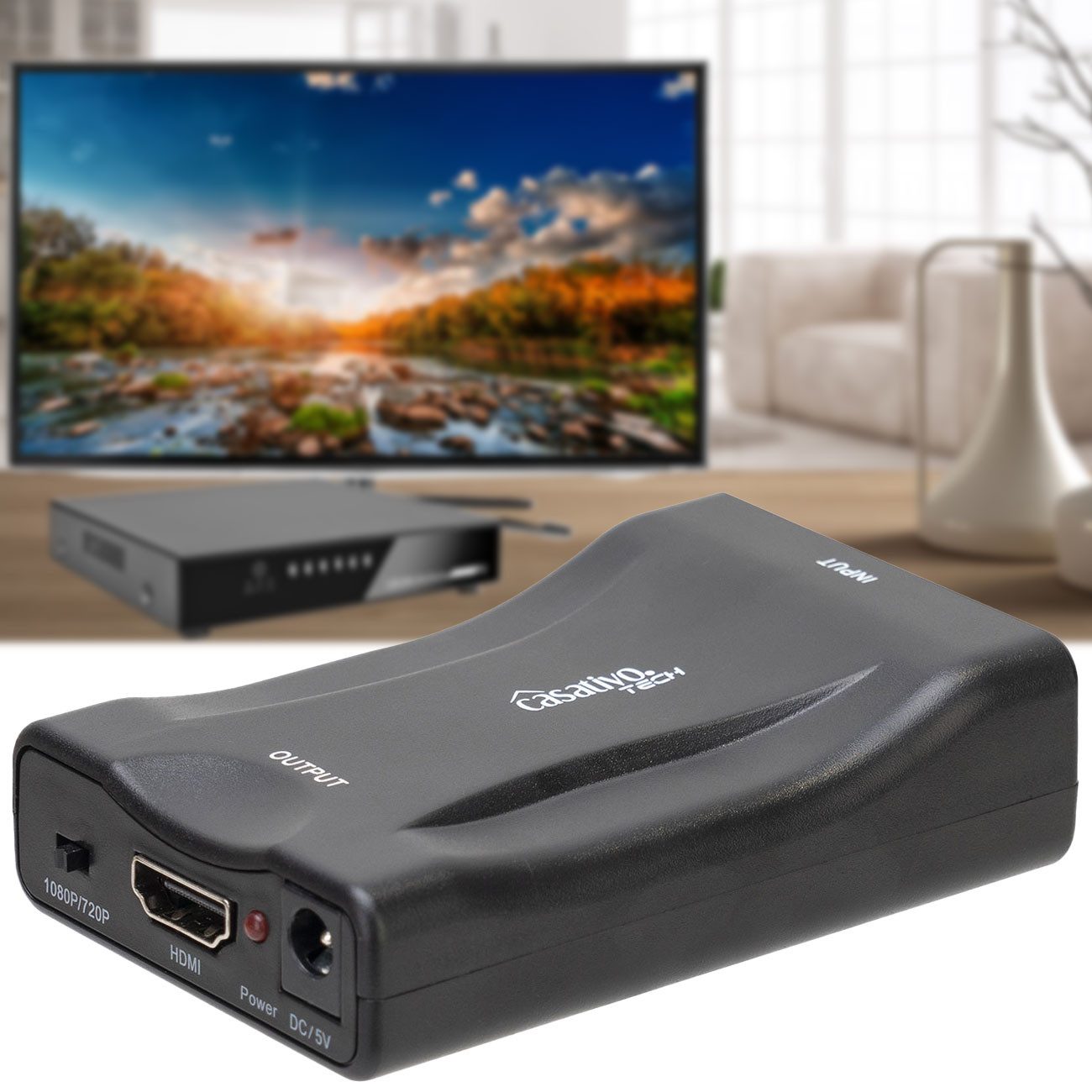 Scart zu HDMI Konverter 3W Adapter 1080p Full HD Audio Signal Wandler HDMI-Adapter