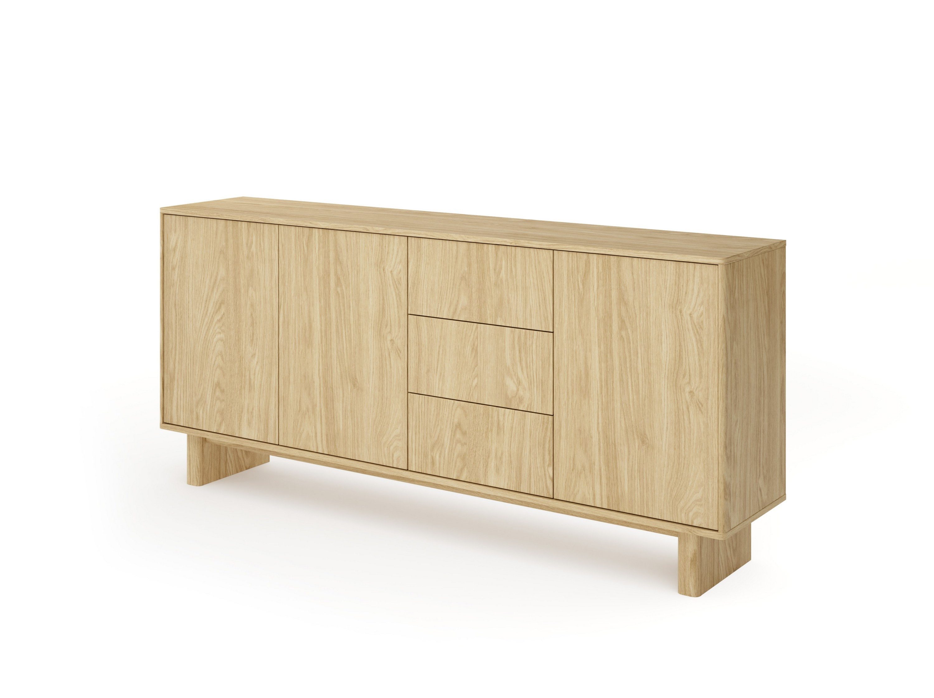 Masseno Kommode TRAVE 183,3 cm Sideboard mit 3 Schubladen und 3 Türen Eichefarben