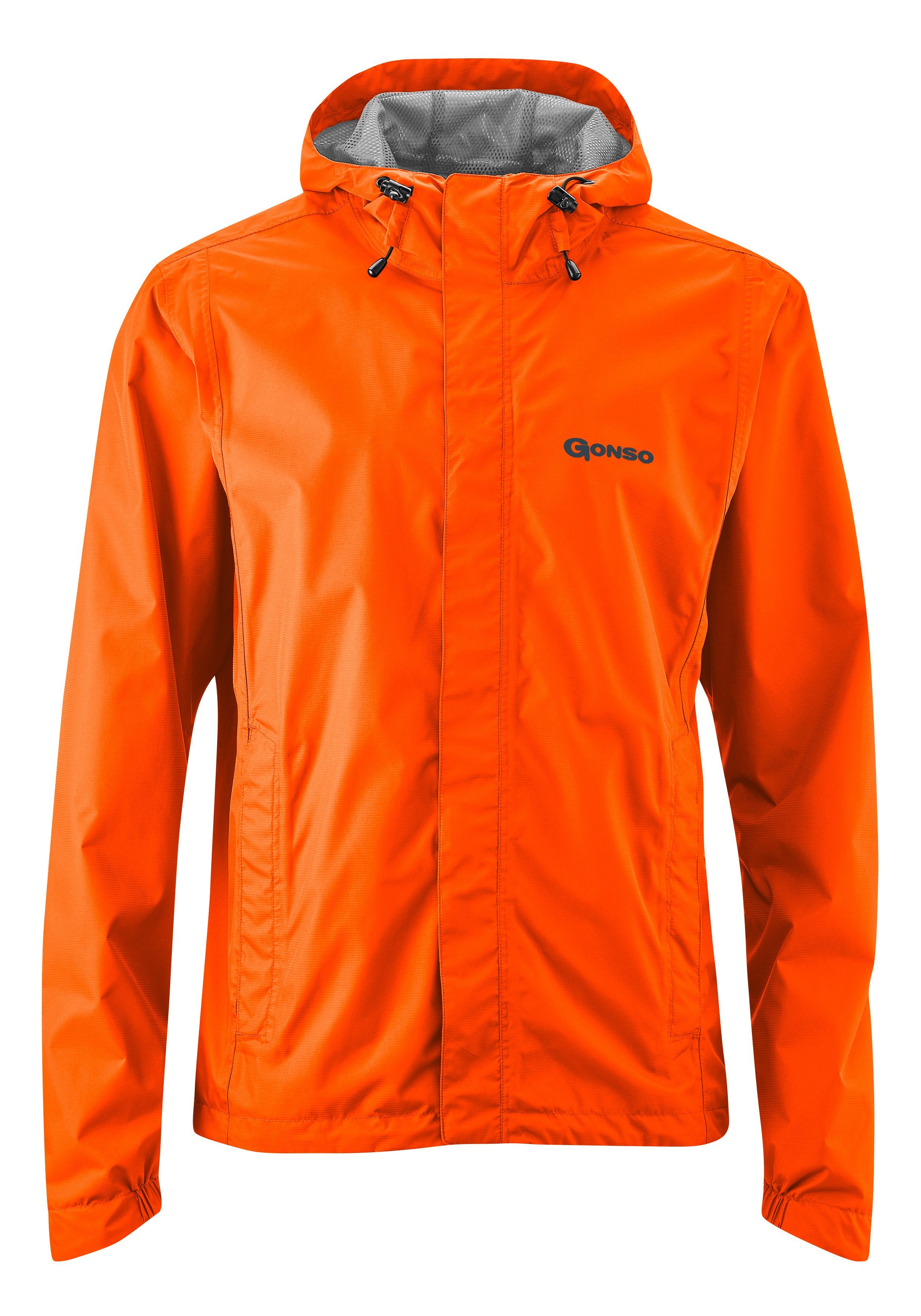 Gonso und neonorange mit Herren Radjacke Kapuze wasserdicht, Regenjacke Light wind- Save Fahrradjacke