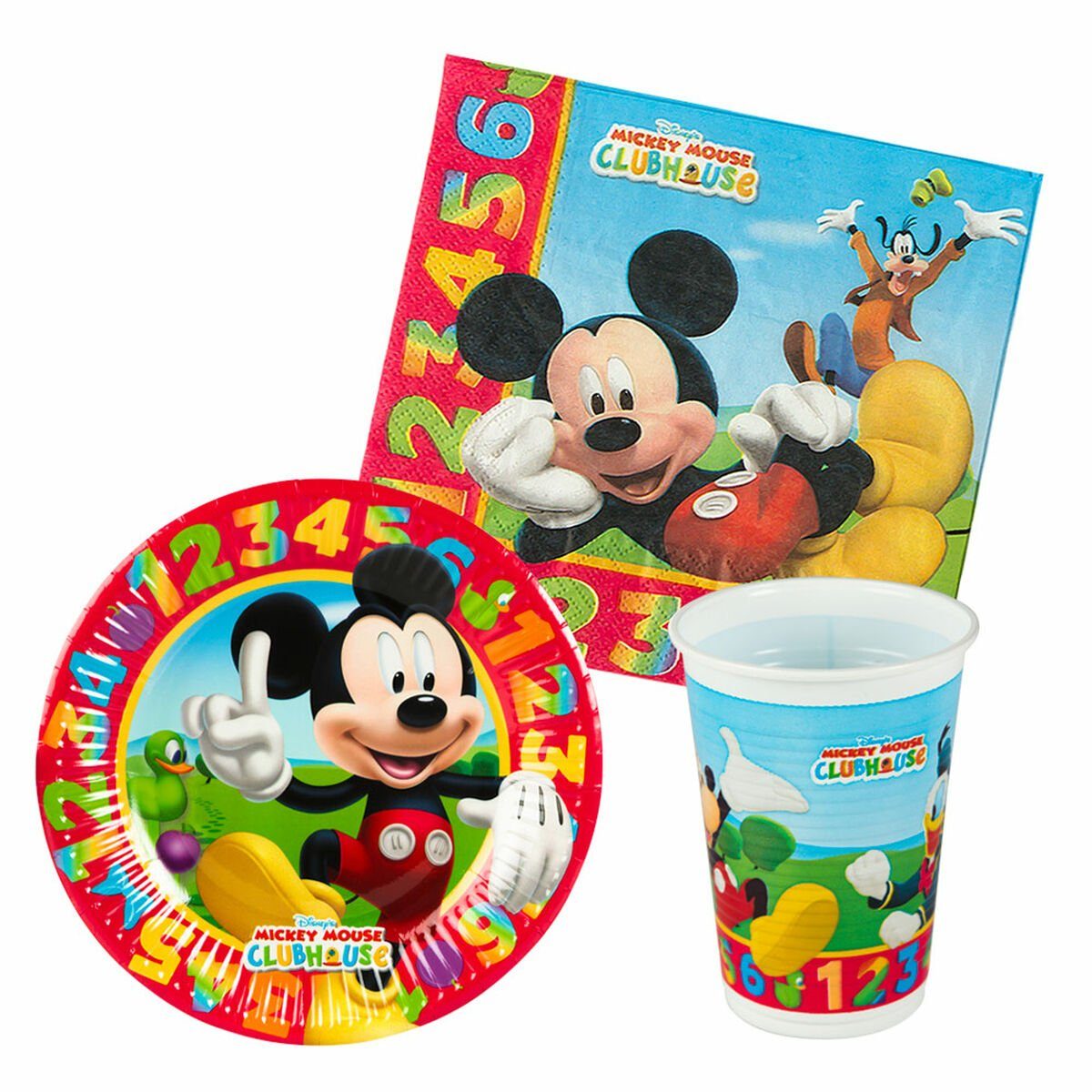 Mouse Mickey Disney Mickey Set Stück Einweggeschirr-Set 6 Mouse Partyartikel