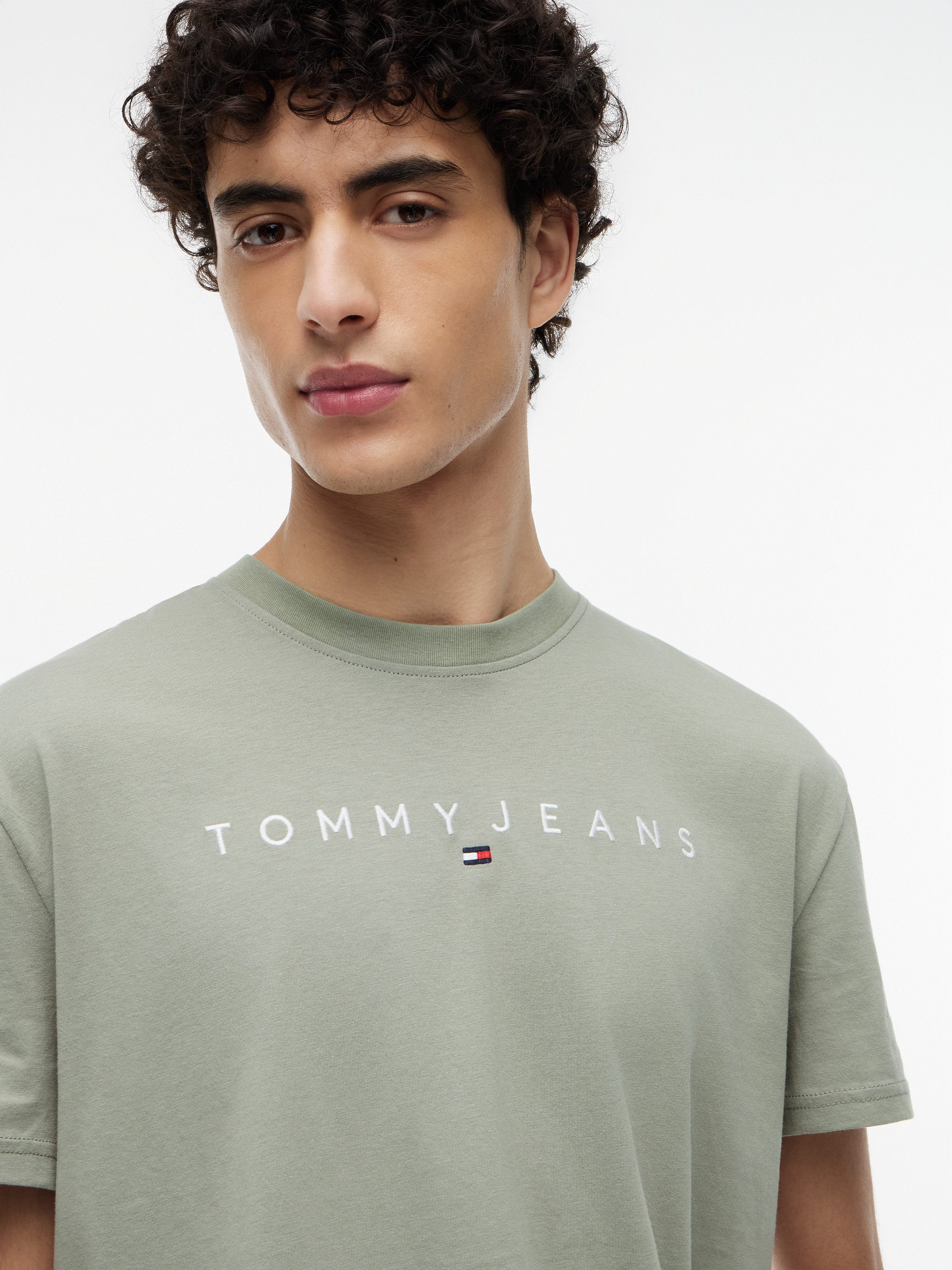 Tommy Jeans T-Shirt TJM REGULAR LINEAR LOGO EXT Rundhals, Regular Fit