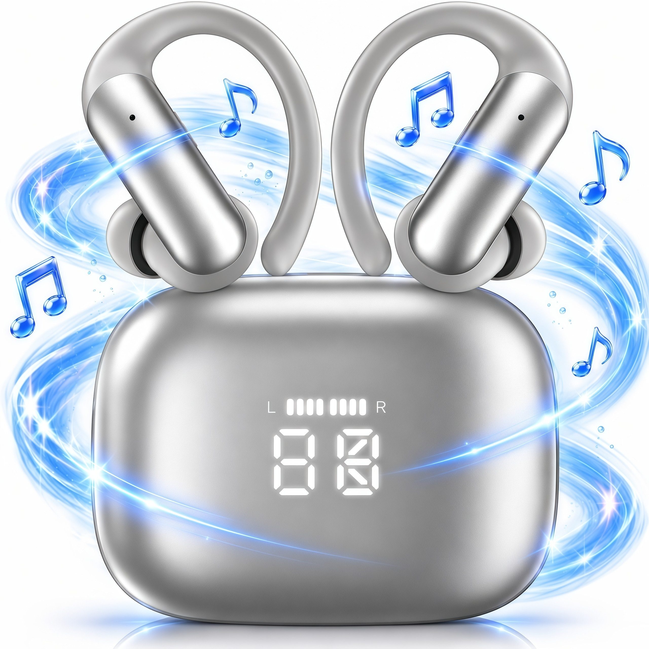 Forrlite 2026 Neue Bluetooth Kopfhörer Sport, in Ear Kopfhörer Kabellos In-Ear-Kopfhörer (Bluetooth 6.0 mit In-Ear-KopfhörerHD Mic, Herausragender Sound, 60 Std Spielzeit, Comfort Fit, Dual LED-Anzeige, IPX7 Wasserdicht Ohrhörer mit Ohrhaken,Kopfhörer, TWS In-Ear-Kopfhörer,In Ear Ohrhörer,Open Ear Kopfhörer) von Forrlite