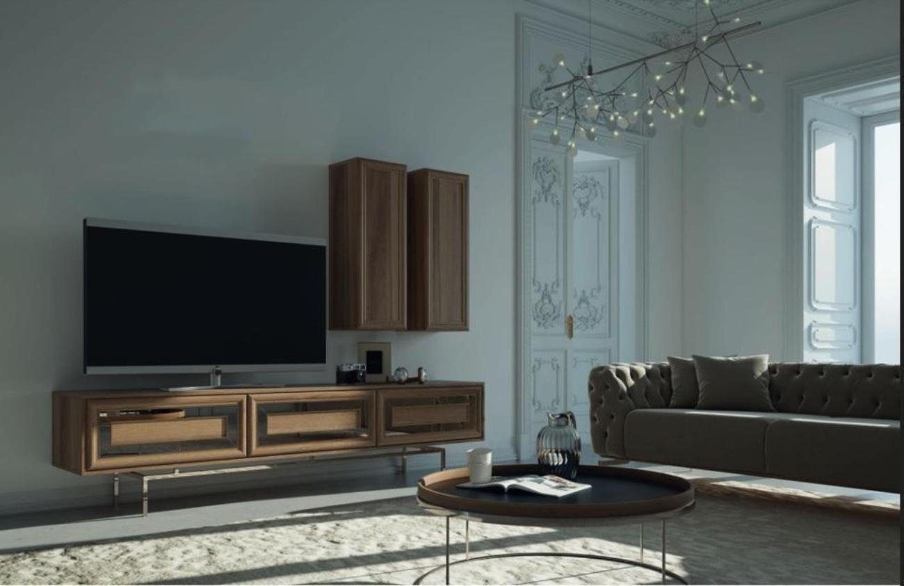 JVmoebel Wohnwand Luxus Wohnwand luxus Wohnzimmer TV Ständer Modern Holz Designer, (1-St., 1x Wohnwand), Made in Europa