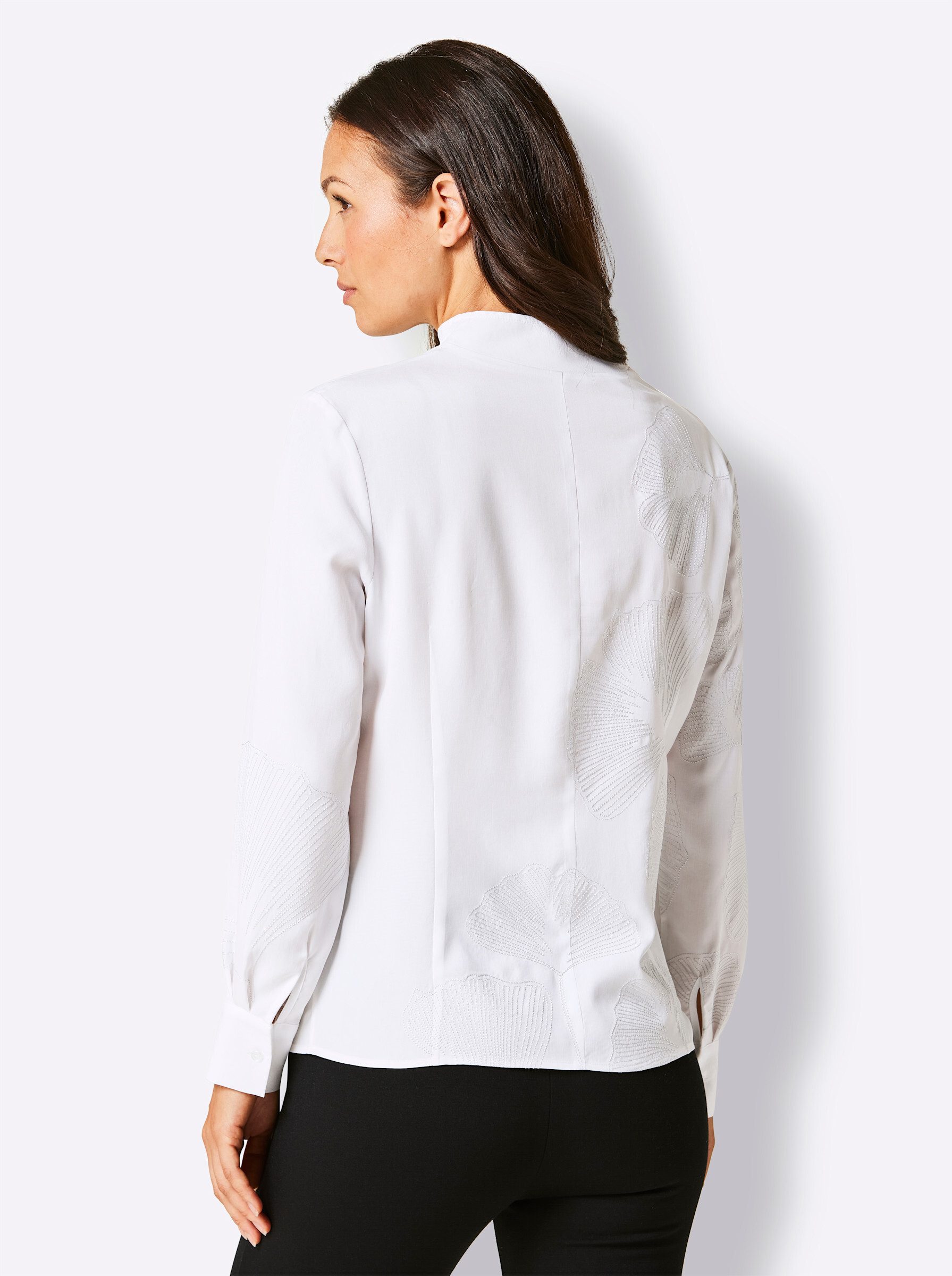 creation L Klassische Bluse Lyocell-Bluse Langarm