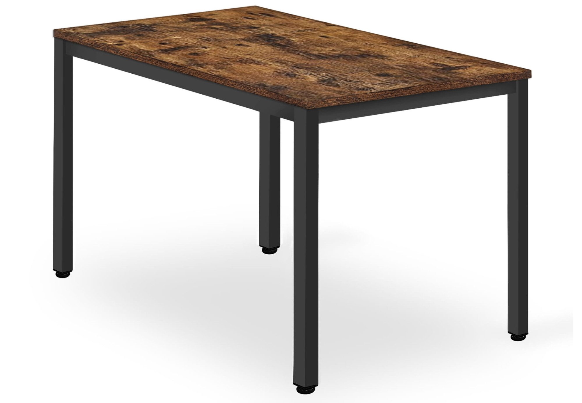 Home Collective Esstisch Esszimmertisch quadratisch Holztisch Küchentisch Modern 120x60x75 cm, Esszimmer Wohnzimmer Rustikal-Eiche mit schwarzen Beinen aus Metall