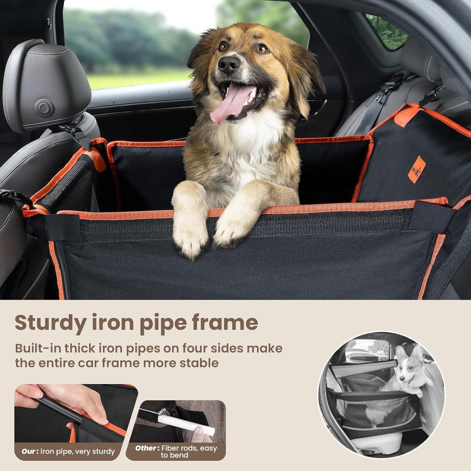 Thumbnail - LuxusKollektion Schutzkragen Autositz Hund Mittel & Klein, Verstärkter Hundesitz Auto M 60*50*55cm