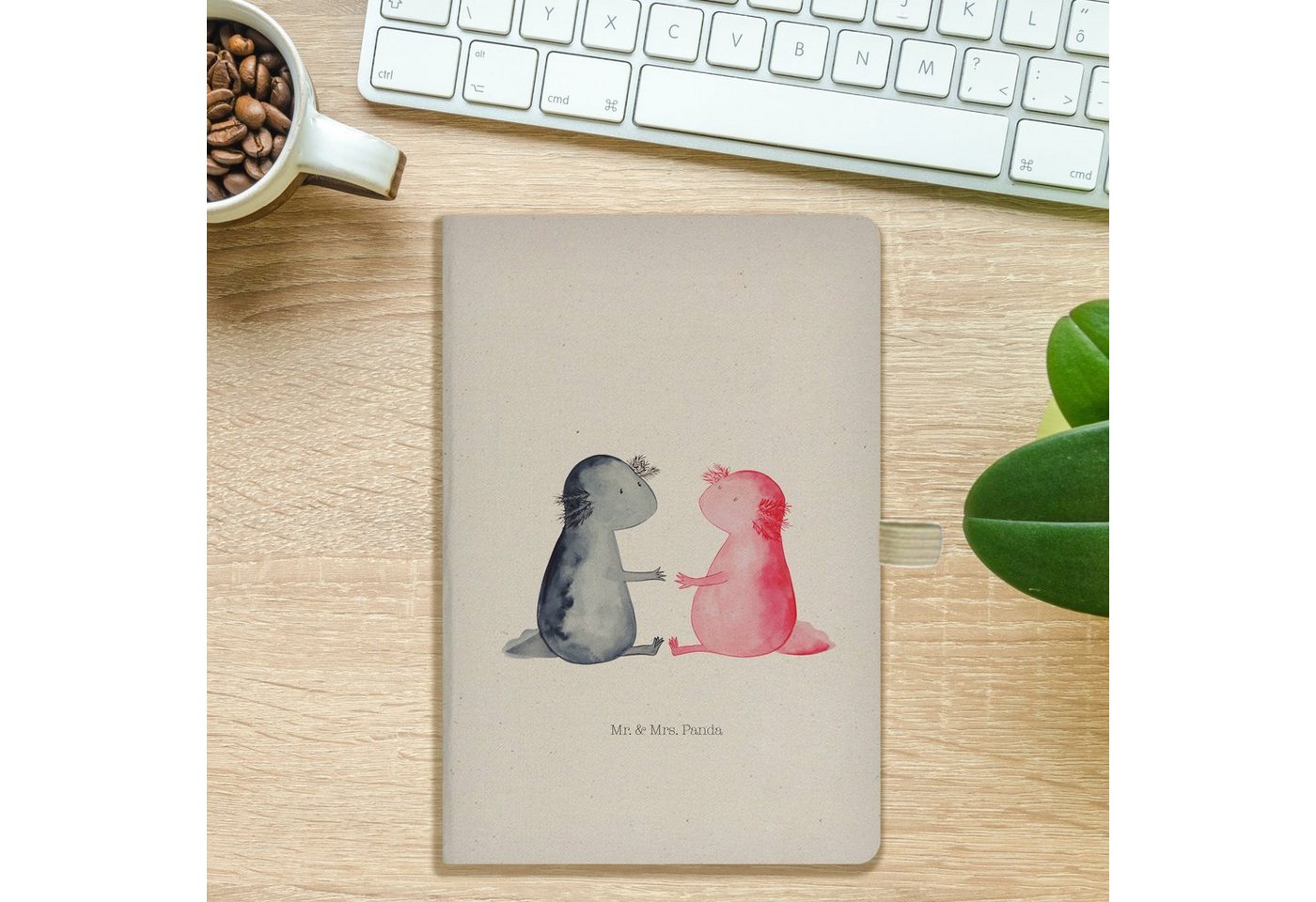 Thumbnail - Mr. & Mrs. Panda Notizbuch Axolotl Liebe, Tagebuch, Schreibbuch, Adressbuch, Schreibheft, Mr. & Mrs. Panda, Hochwertig b...