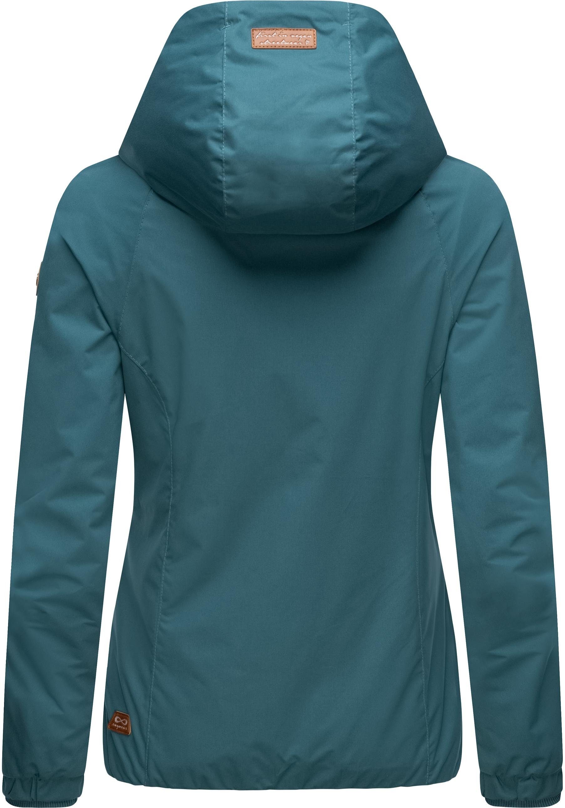 Dizzie Ragwear stylische großer Kapuze Übergangsjacke Outdoorjacke mit ocean