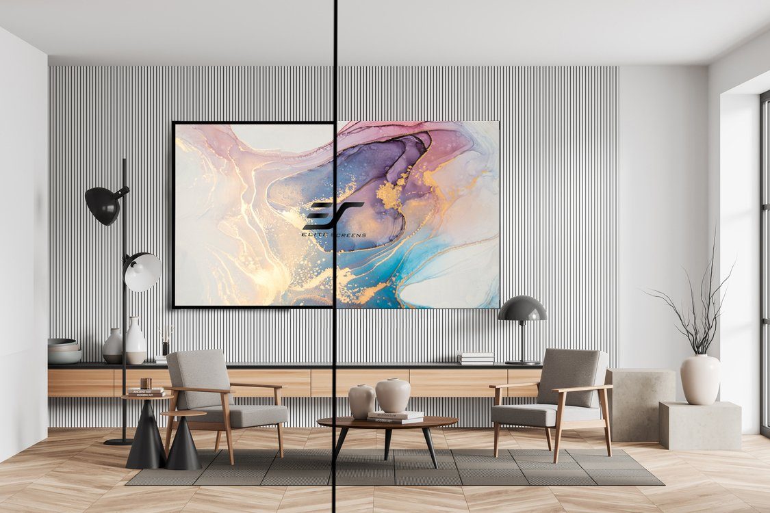 ELITE SCREENS AEON EDGE FREE - RAHMENLEINWAND Rahmenleinwand (16:9 / 3D® CineGrey AcousticPro / 300 x 169-CineGrey 3D® Acoustic Transparent)