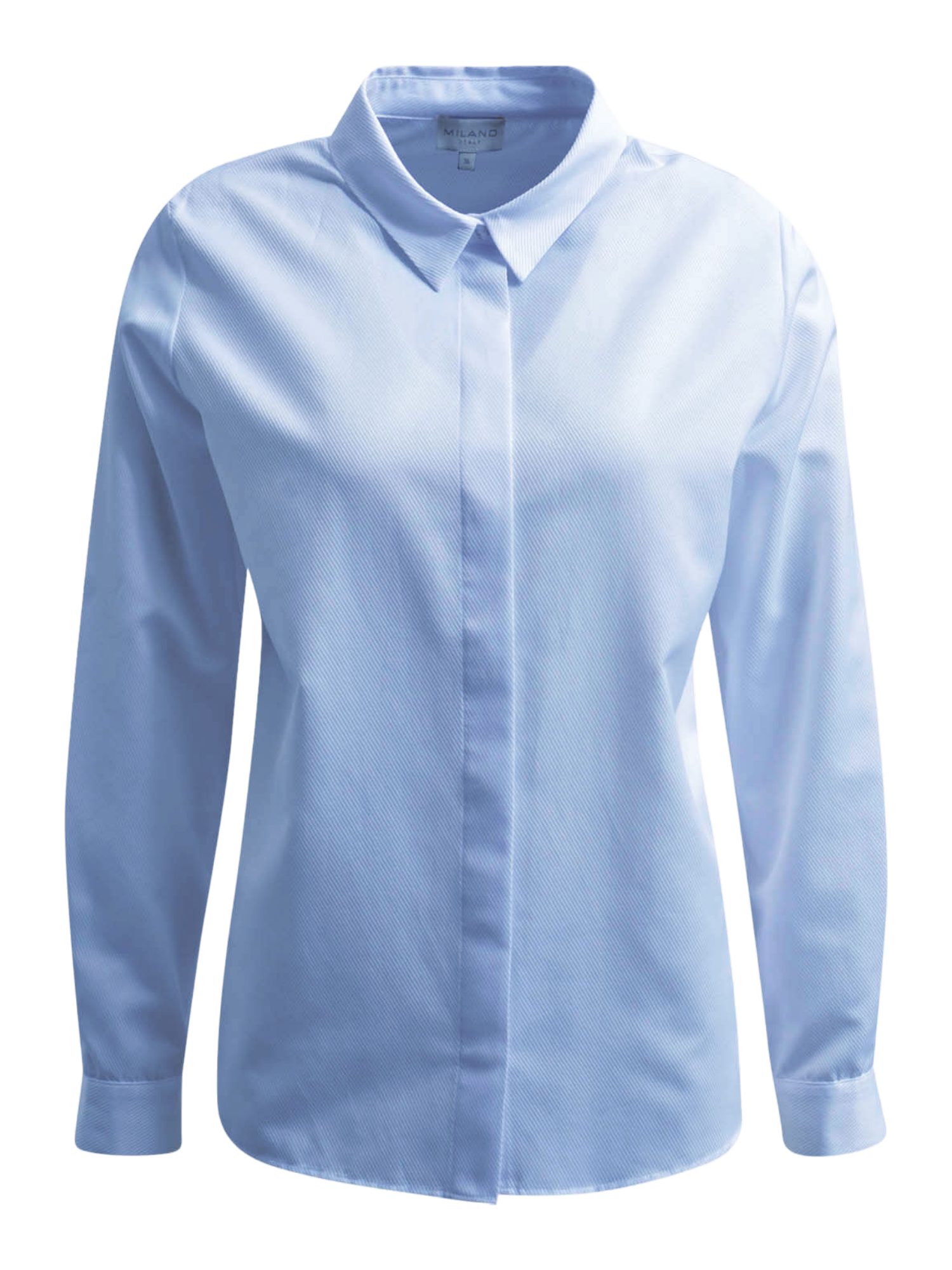 Milano Italy Hemdbluse blau,Festlich,Baumwolle,Unifarben,Kent,Lang,Regular Fit