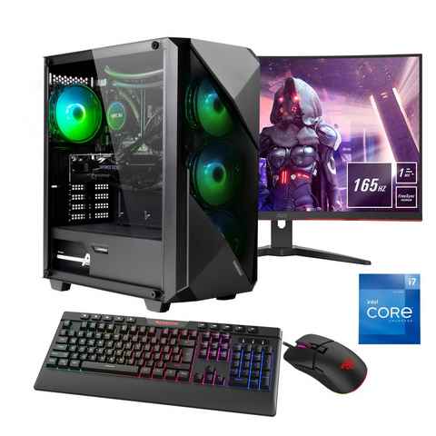 Hyrican Striker SET02293 Gaming-PC-Komplettsystem (31,5", Intel® Core i7 12700F, RTX 3070, 16 GB RAM, 1000 GB SSD, Windows 11, i7-12700F, inklusive 31,5" Monitor AOC CQ32G2SE/BK)