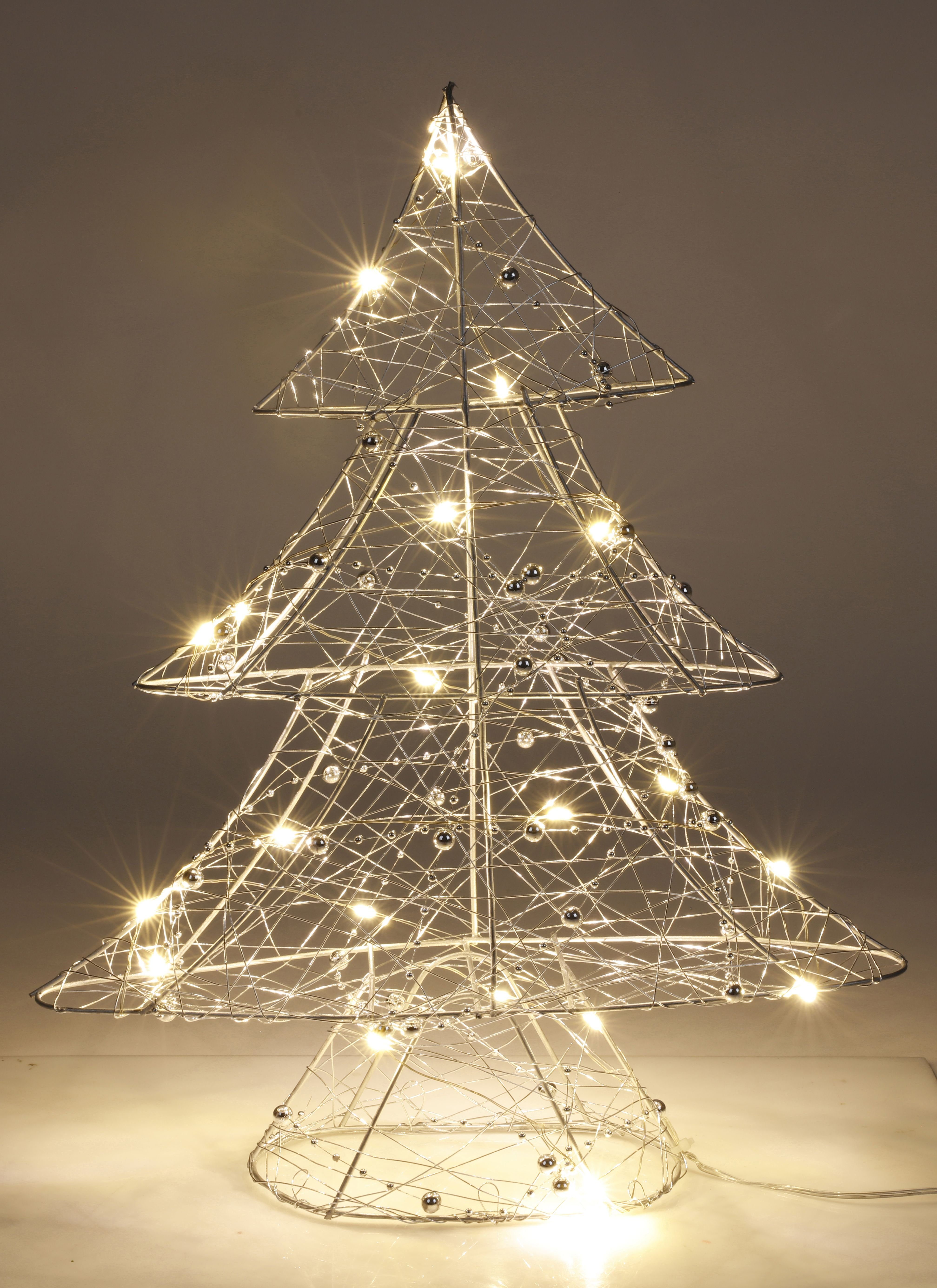 sesua Künstlicher Weihnachtsbaum Draht Tannenbaum Baum Weihnachten LED mit  Timer 40 cm