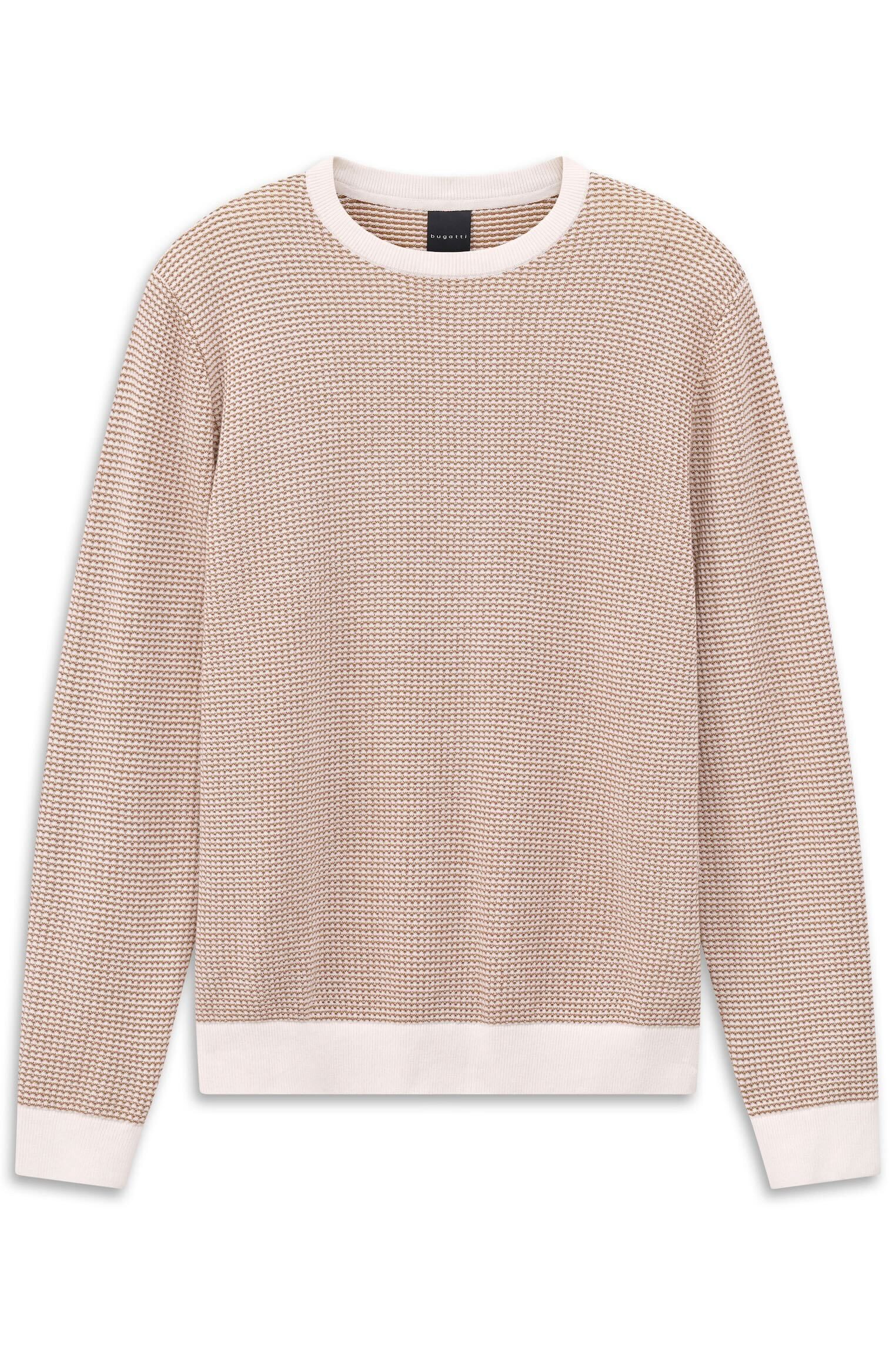 bugatti Rundhalspullover Regular Fit aus reiner Baumwolle
