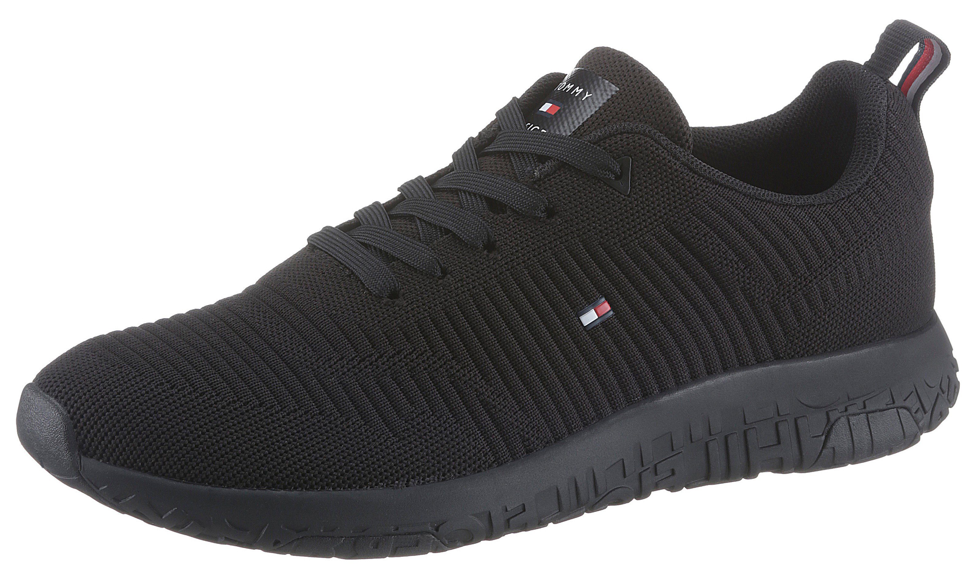 Tommy Hilfiger CORPORATE KNIT RIB RUNNER Sneaker mit seitlicher Logoflagge, Freizeitschuh, Halbschuh, Schnürschuh