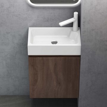 doporro Badmöbel-Set Waschbecken-Unterschrank Pisa02 Gäste-WC Design Waschplatz Wandmontage