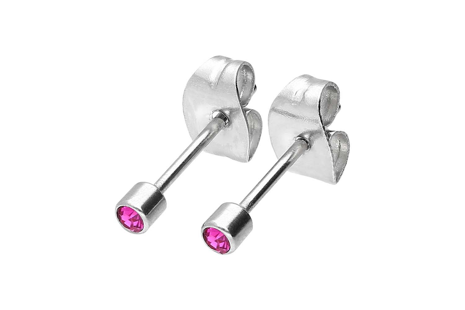 FILANGO Paar Ohrstecker Chirurgenstahl Ohrstecker KRISTALL (Ohrstecker, 1-tlg)