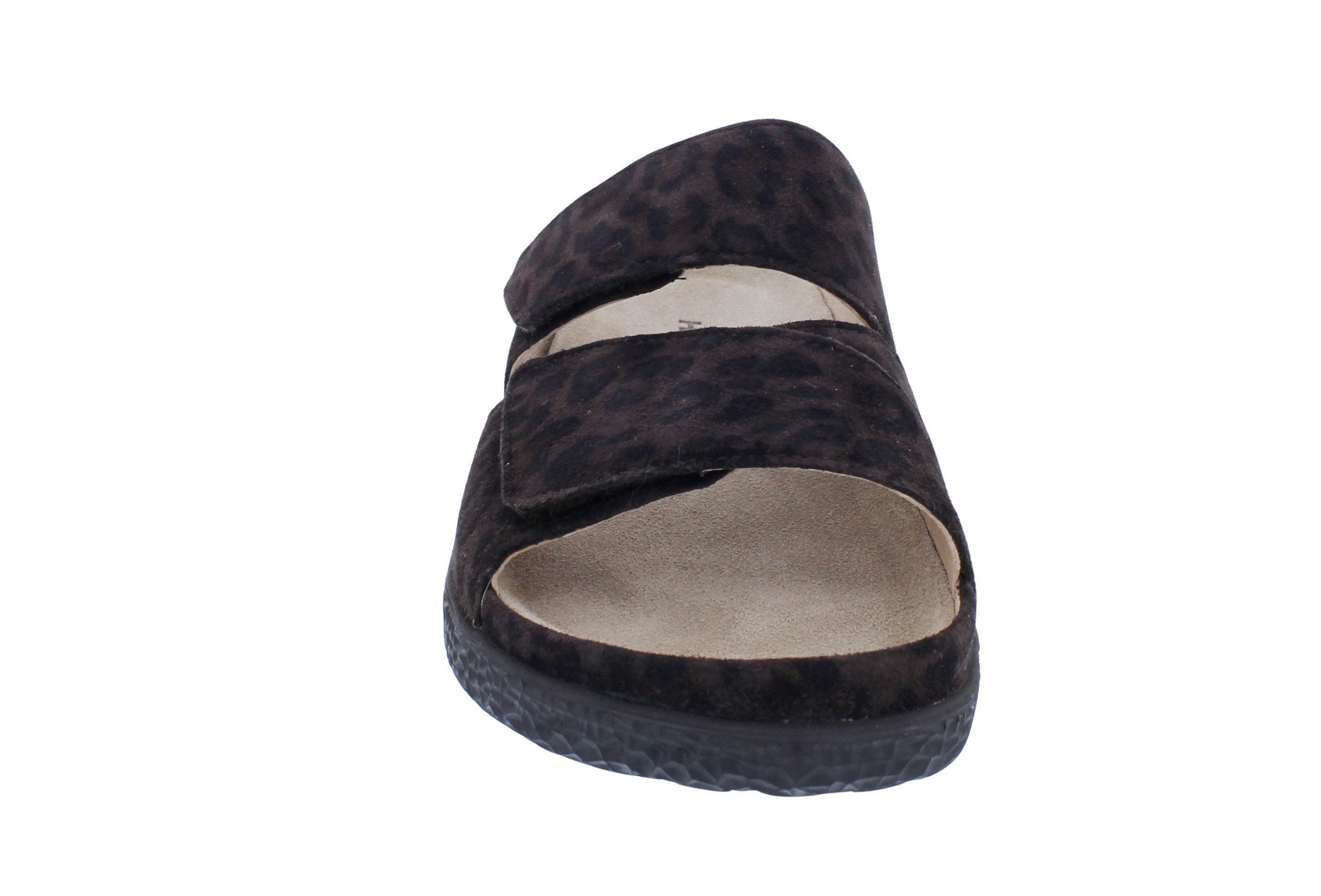 Hartjes Hartjes Pantolette Groove 122.1220/40 77.00, Dunkelbraun mit Leo Print Pantolette
