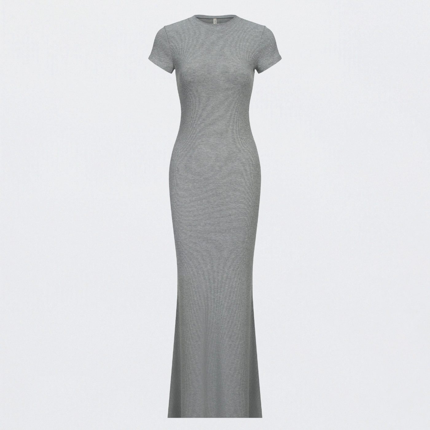 Creamy Fabrics Jerseykleid Ribbed T-Shirt Maxikleid-Grey Melange-M (1-tlg) günstig online kaufen