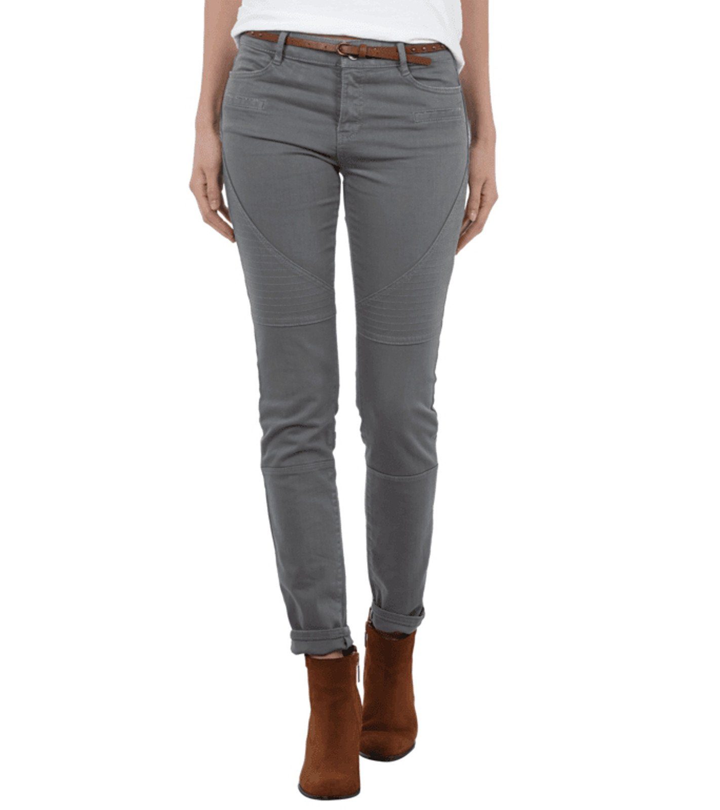 Esprit Regular-fit-Jeans »ESPRIT Hose coole Damen Jeans mit Ziersteppnähten  Freizeit-Hose Grau« online kaufen | OTTO
