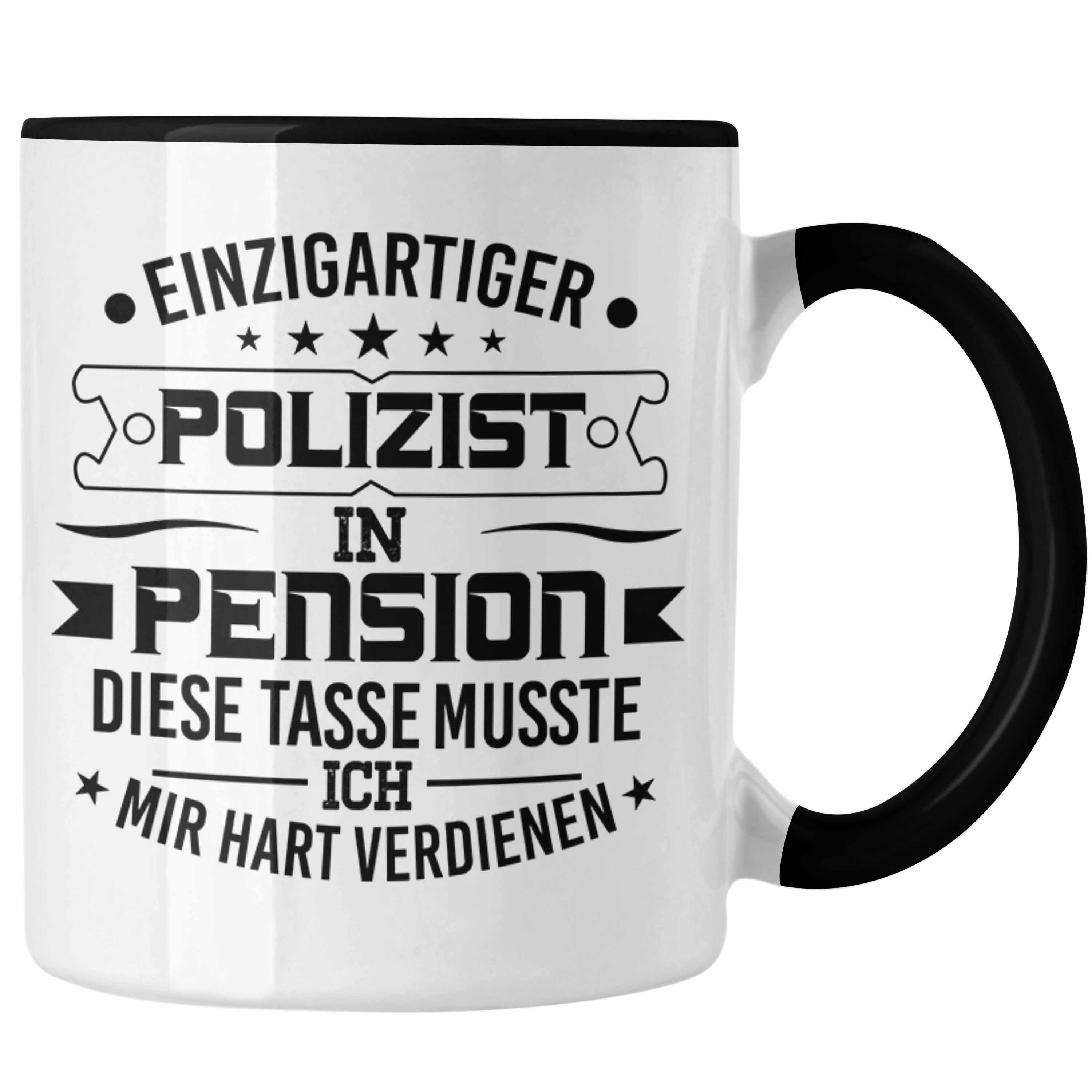 Trendation Tasse Trendation - Polizist Tasse Geschenk Bester Polizist Geschenkidee Polizei Spruch Geburtstag Schwarz