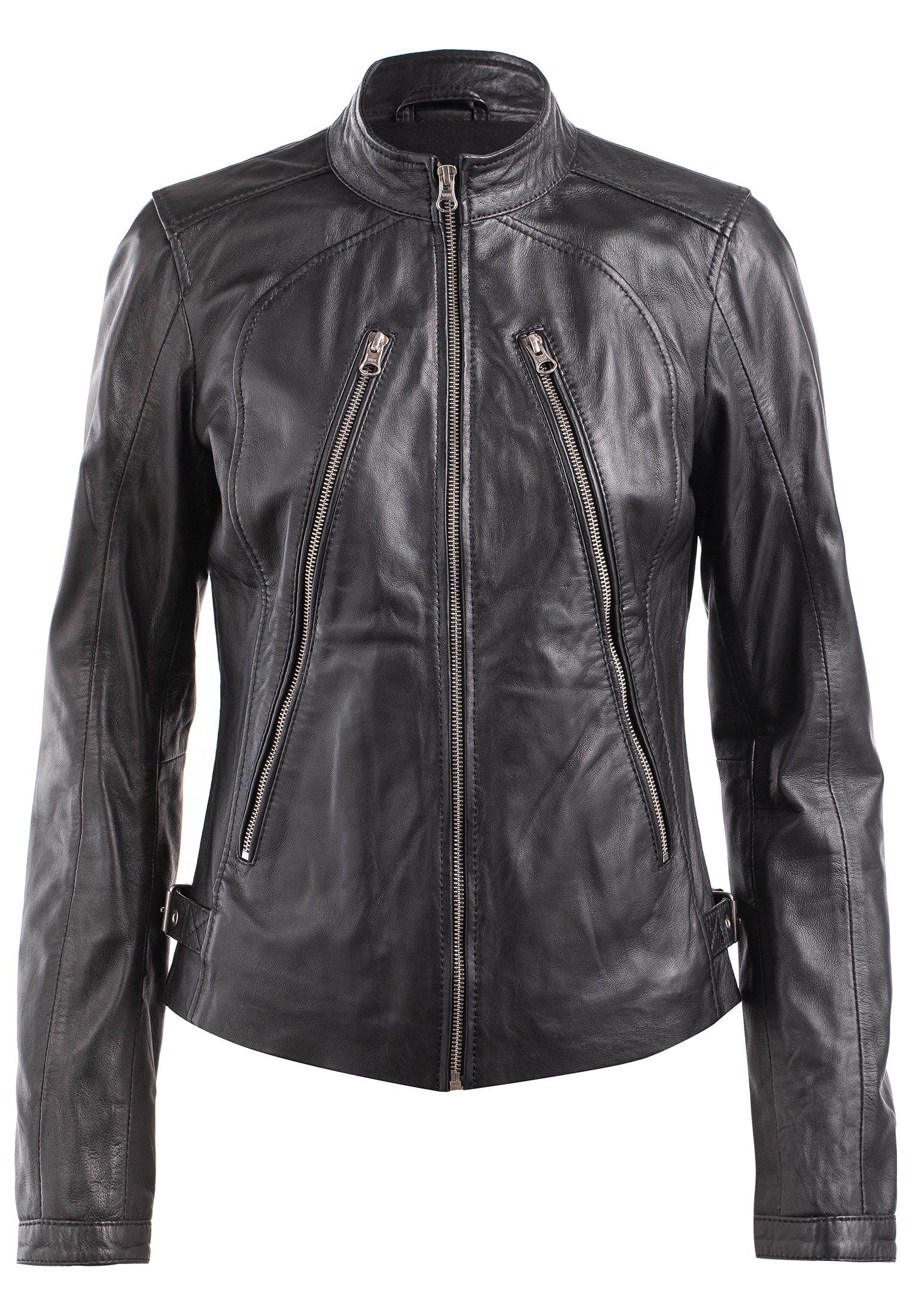 CBL Lederjacke Lederjacke modern geschnitten Biker im Style