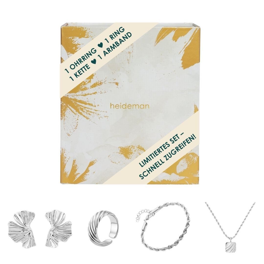Heideman Schmuck-Adventskalender Heideman Schmuck Geschenkbox – Statement (25-tlg), Schmuckset mehrteilig Schmuck für Frauen - 4 Schmuckstücke