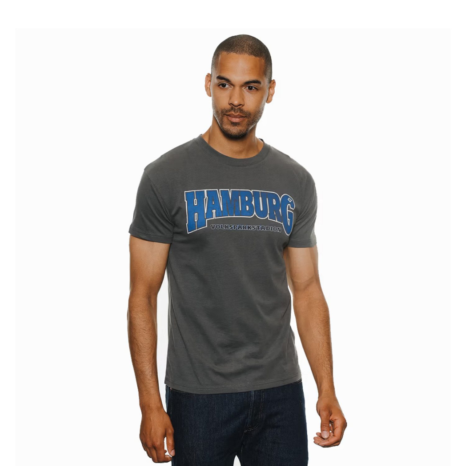 HSV T-Shirt "AIK" Hamburg Schriftzug grau