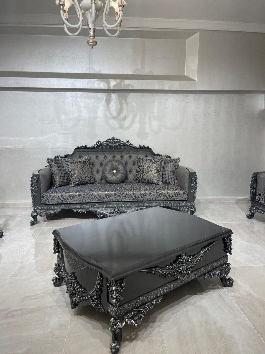 - Couchtisch Barock Silber Wohnzimmertisch Casa Couchtisch Möbel Luxus Möbel Casa - - Barockstil Padrino - im Barock Grau Prunkvoller Barockstil im - Barockstil Luxus Wohnzimmer Möbel Padrino Barock Einrichtung /