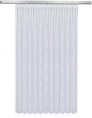 Gardine Vera, Gerster, Smokband (1 St), halbtransparent, Voile, Voile Grundware mit Scherli Effekt