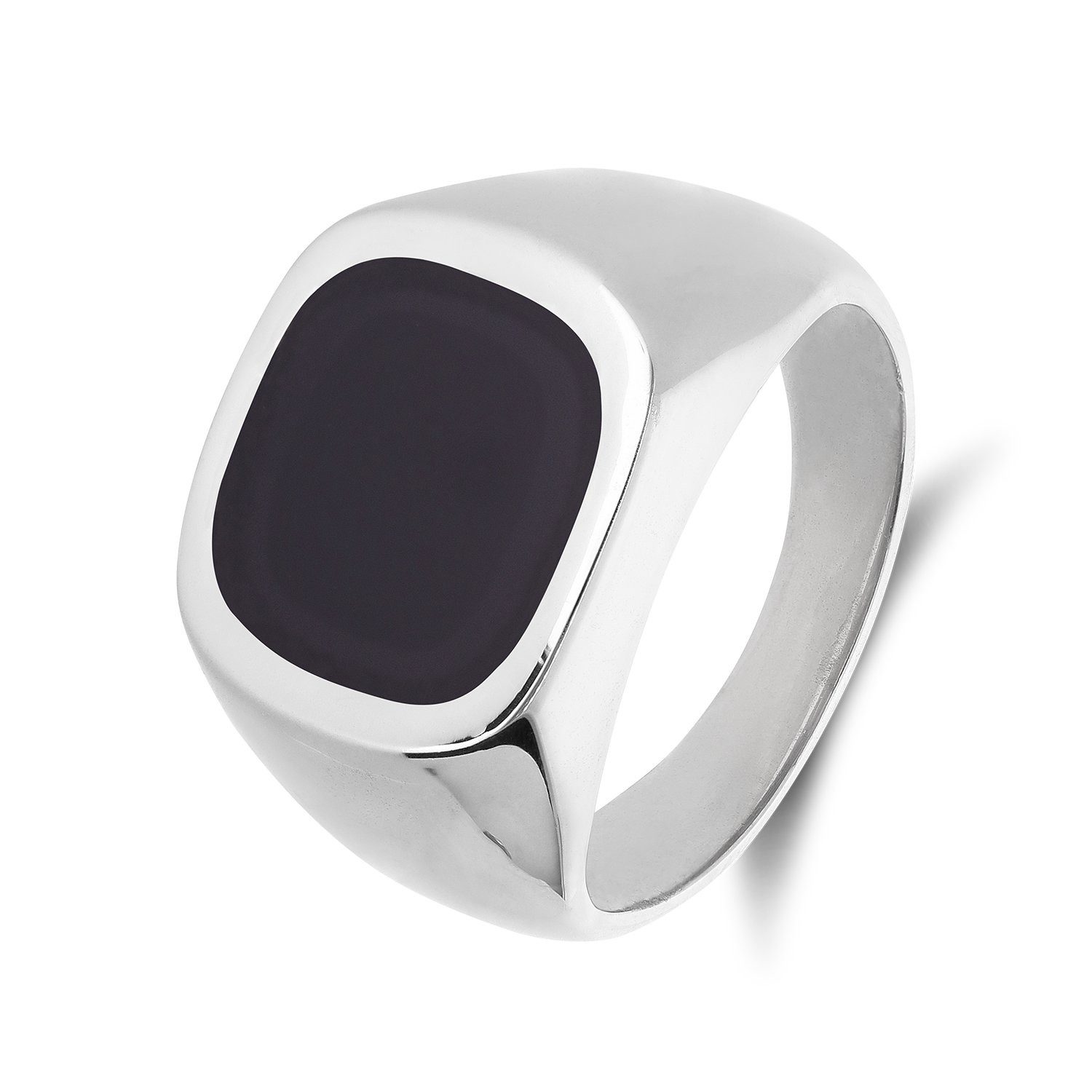 LUCARDI Siegelring Ring - 925 Silber - Silber - Onyx - Kinder