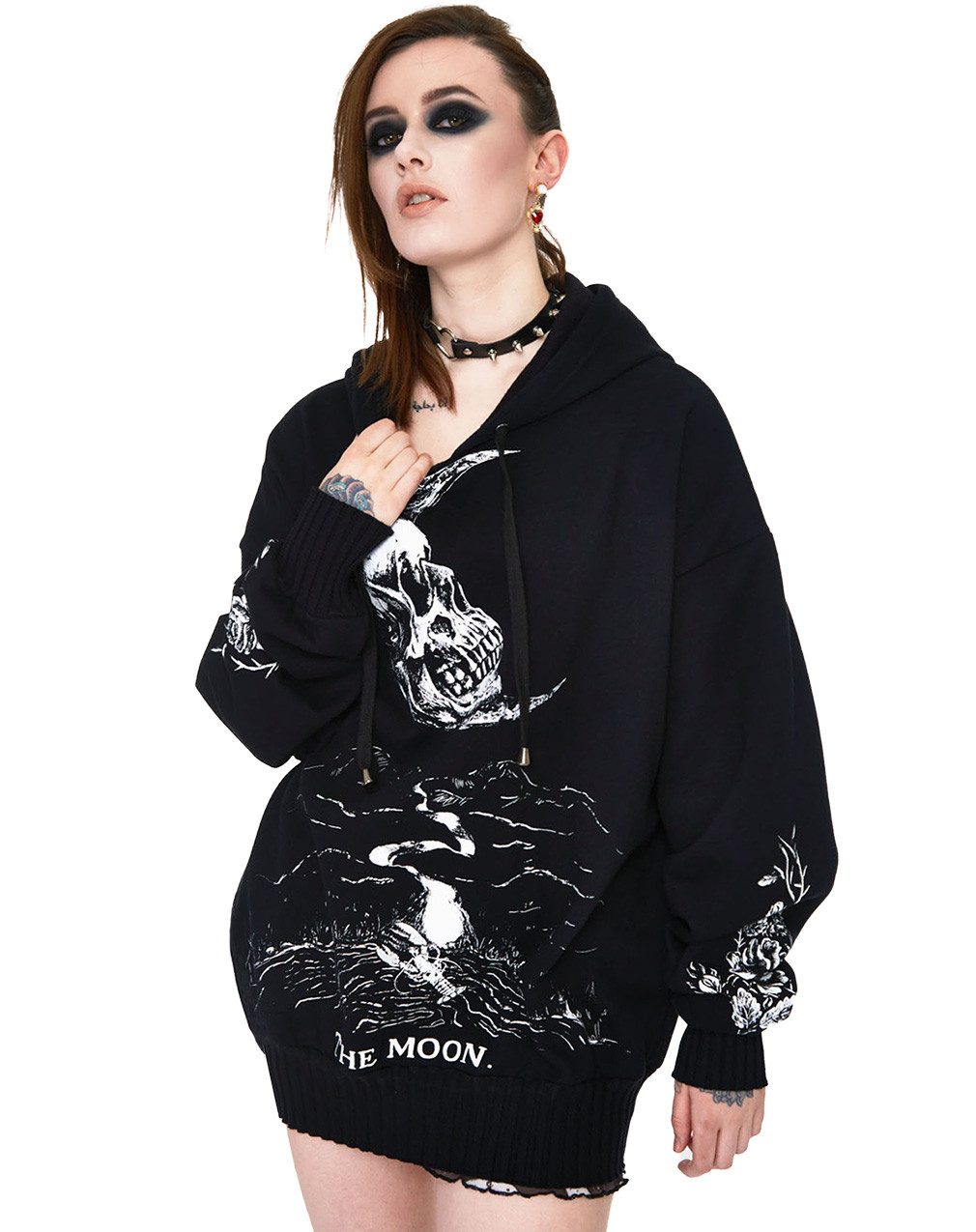 Jawbreaker Hoodie Skull Moon Oversize Hoodie Gothic Okkult Pastel Goth