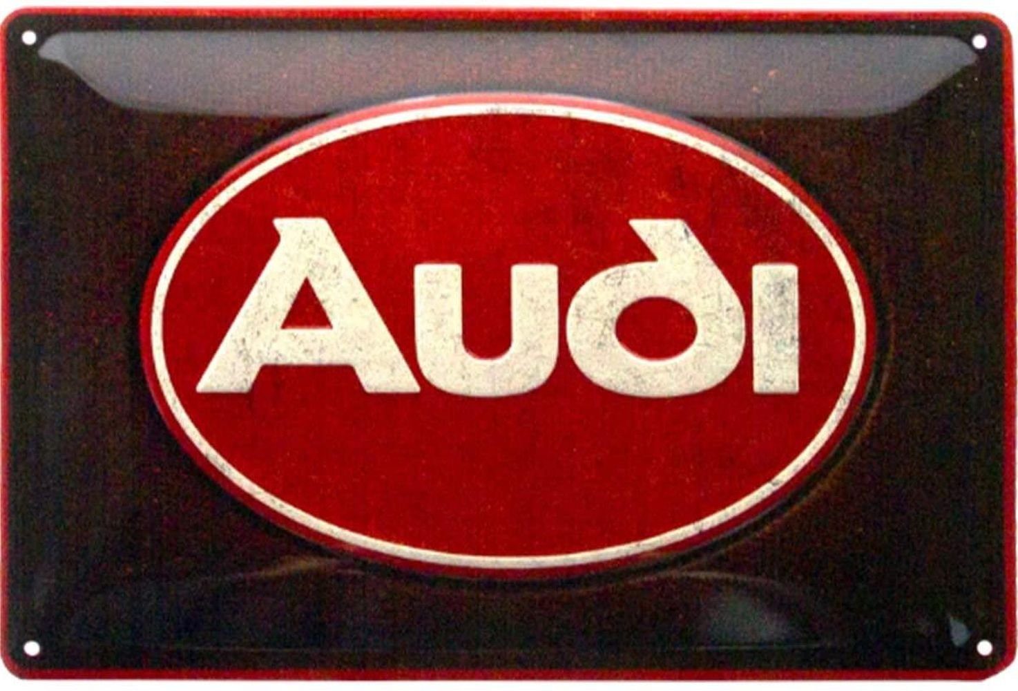 Nostalgic-Art Metallschild Blechschild 20 x 30cm - Audi - Audi Logo Red Shine