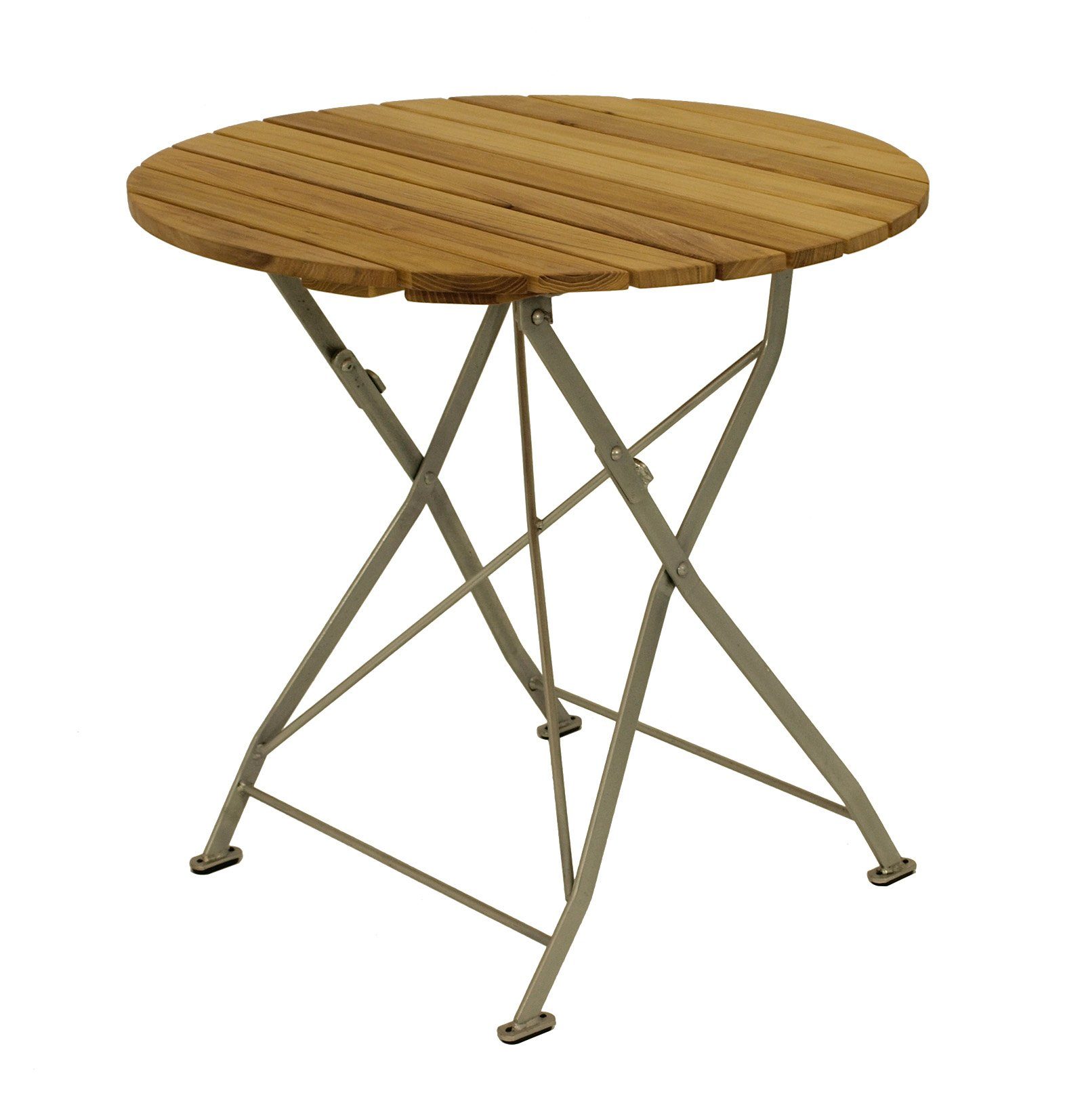DEGAMO Gartentisch BAD TÖLZ (1-St), rund 77cm, Gestell Flachstahl verzinkt, Belattung Robinie, klappbar
