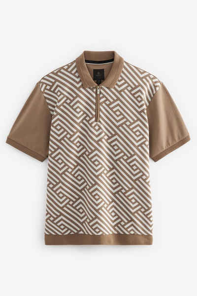 Next Poloshirt Poloshirt mit geometrischem Jacquardmuster (1-tlg)