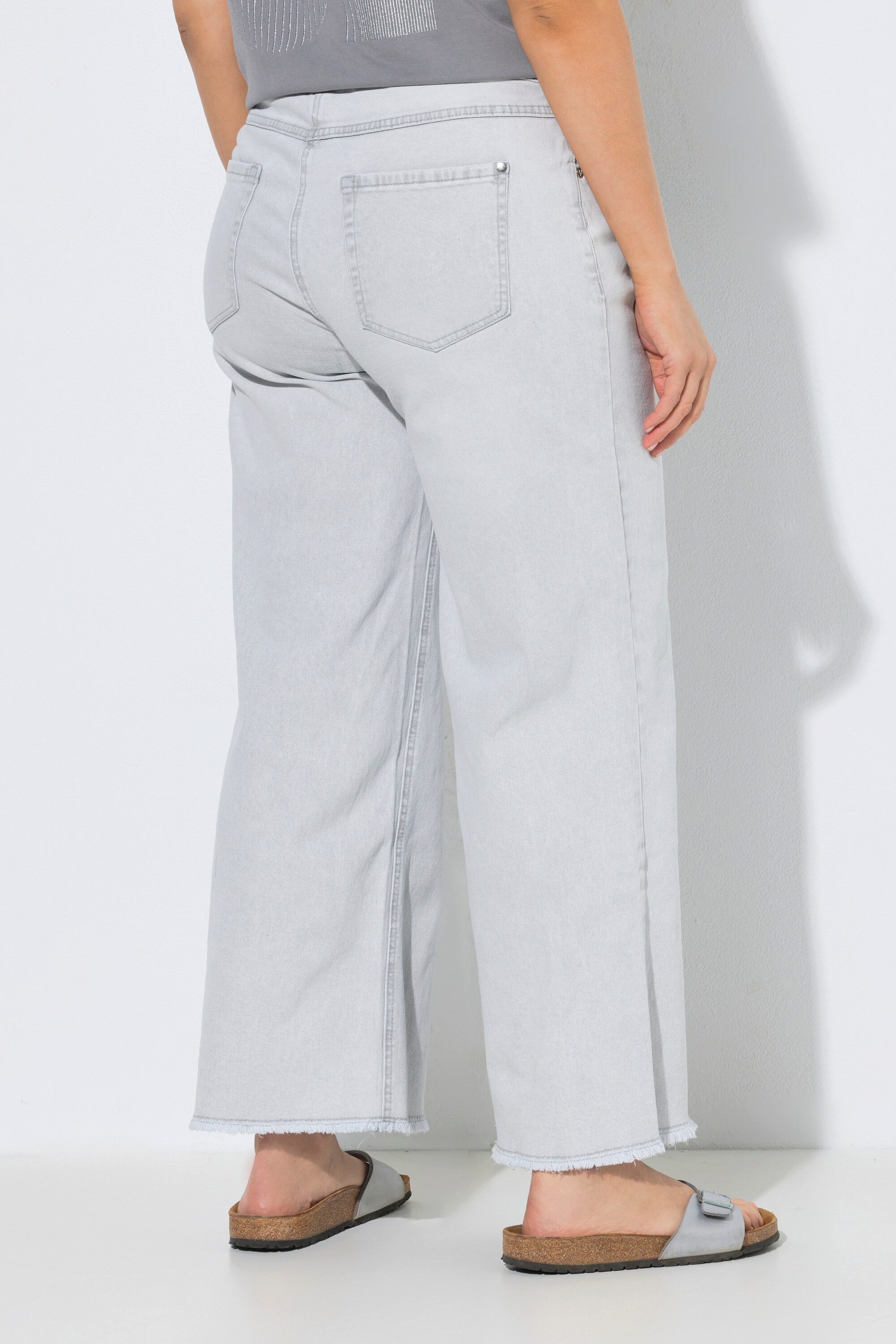 Ulla Popken Regular-fit-Jeans Jeans Mary Fransensaum weites Bein Stretch
