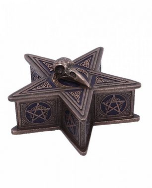Horror-Shop Dekofigur Pentagramm Schmuckschatulle mit Rabenschädel 16,5c