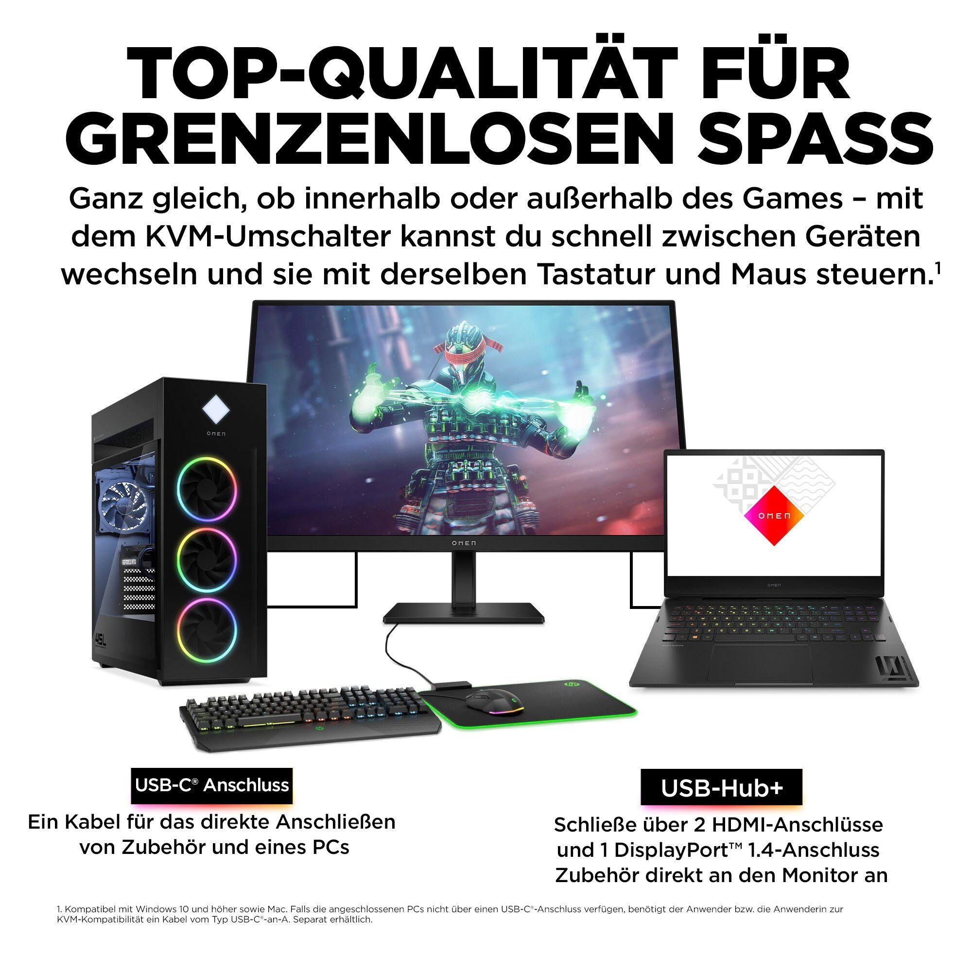 HP OMEN 27k (HSD-0162-A) Gaming-Monitor (69 cm/27 ", 3840 x 2160 px, 4K Ultra HD, 1 ms Reaktionszeit, 144 Hz, IPS)