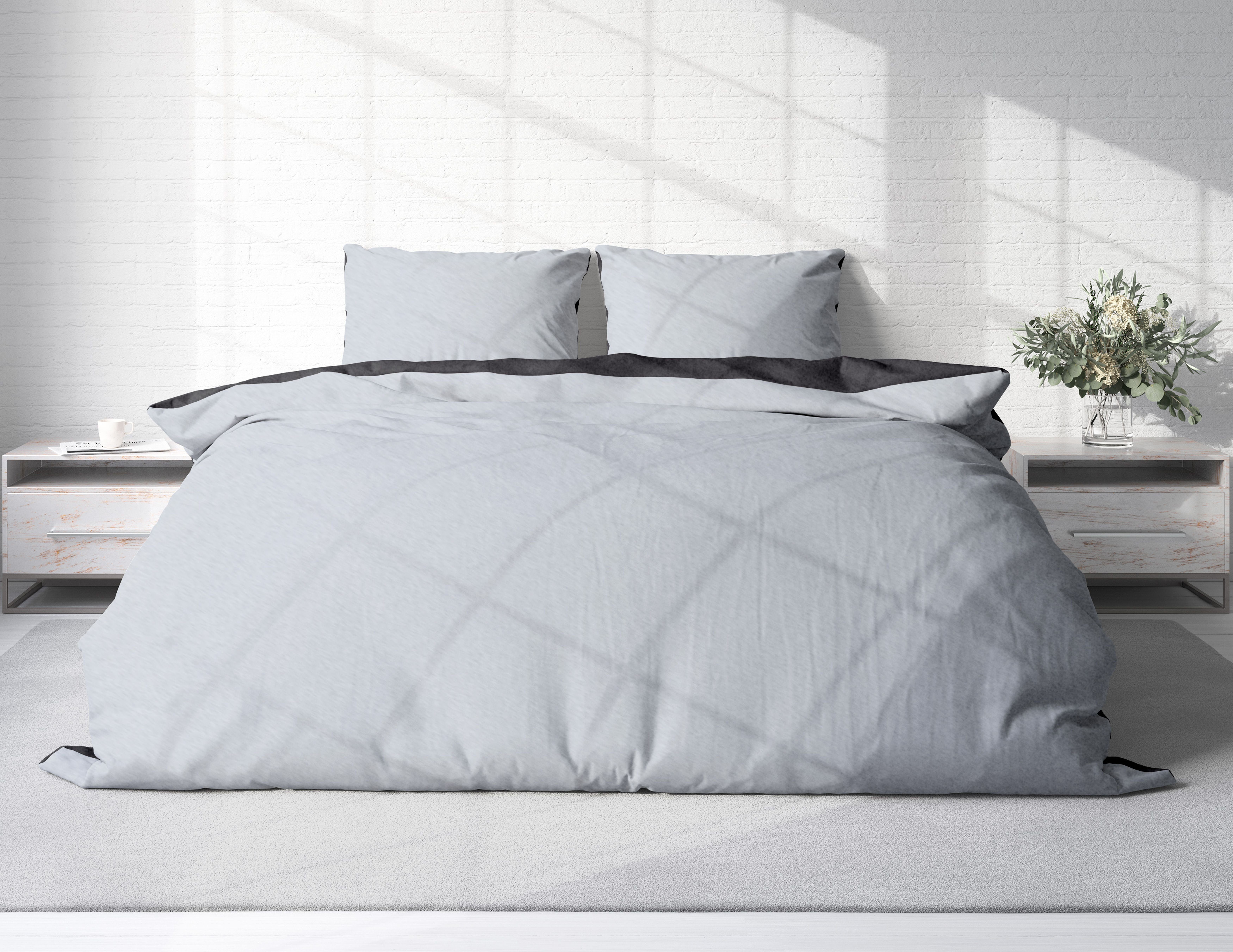 One Home Bettwäsche Doubleface Unifarben, Fleece, 3 teilig, Wende modern, k günstig online kaufen