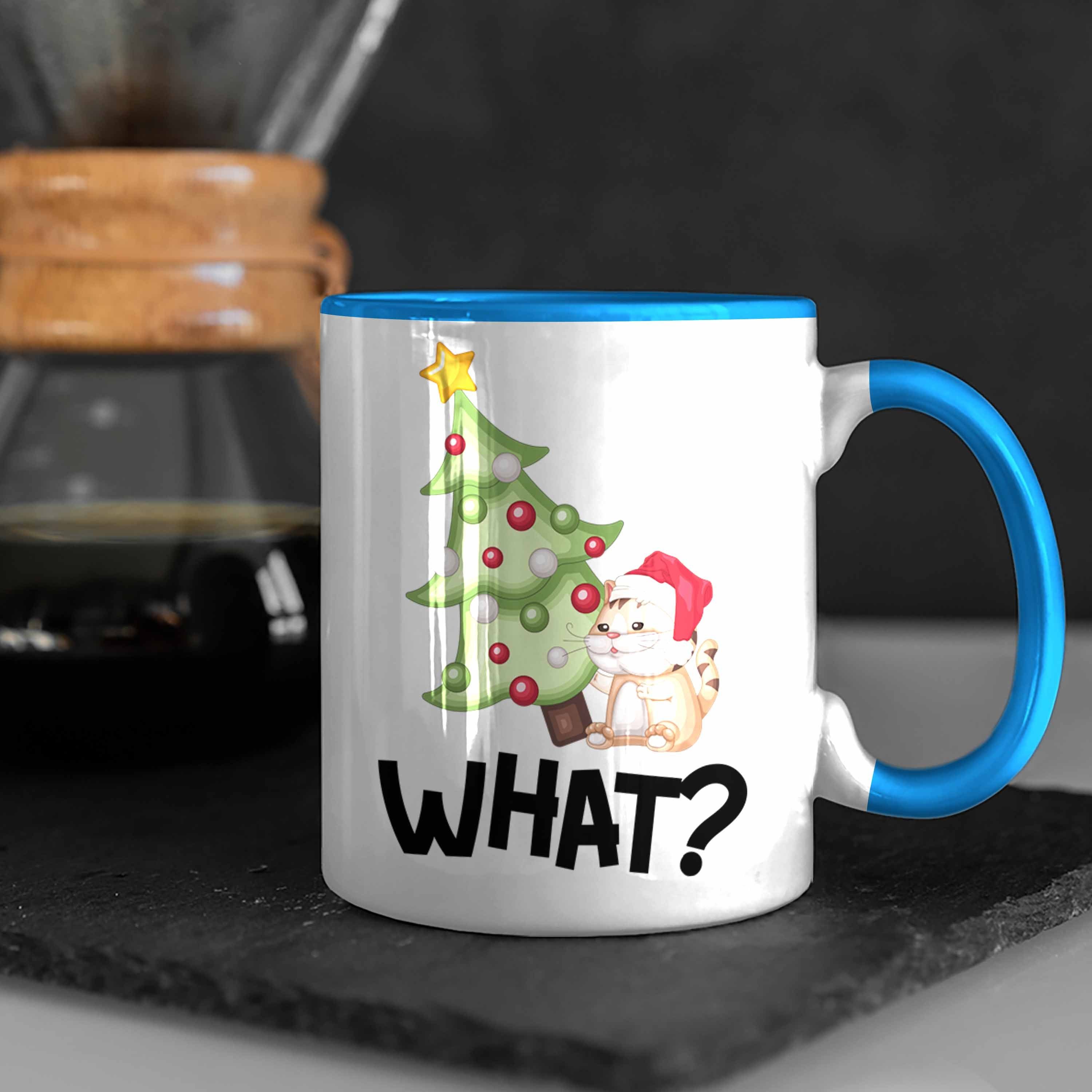 W Lustige Katzen Blau Trendation Tasse Tasse für Weihnachten Grafik Katzen-Besitzer Geschenk